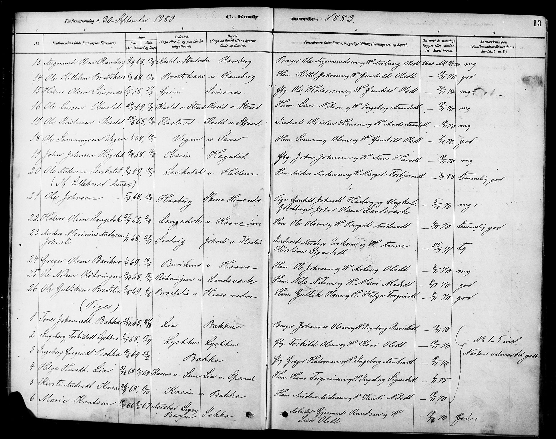 Heddal kirkebøker, SAKO/A-268/F/Fa/L0009: Parish register (official) no. I 9, 1878-1903, p. 13