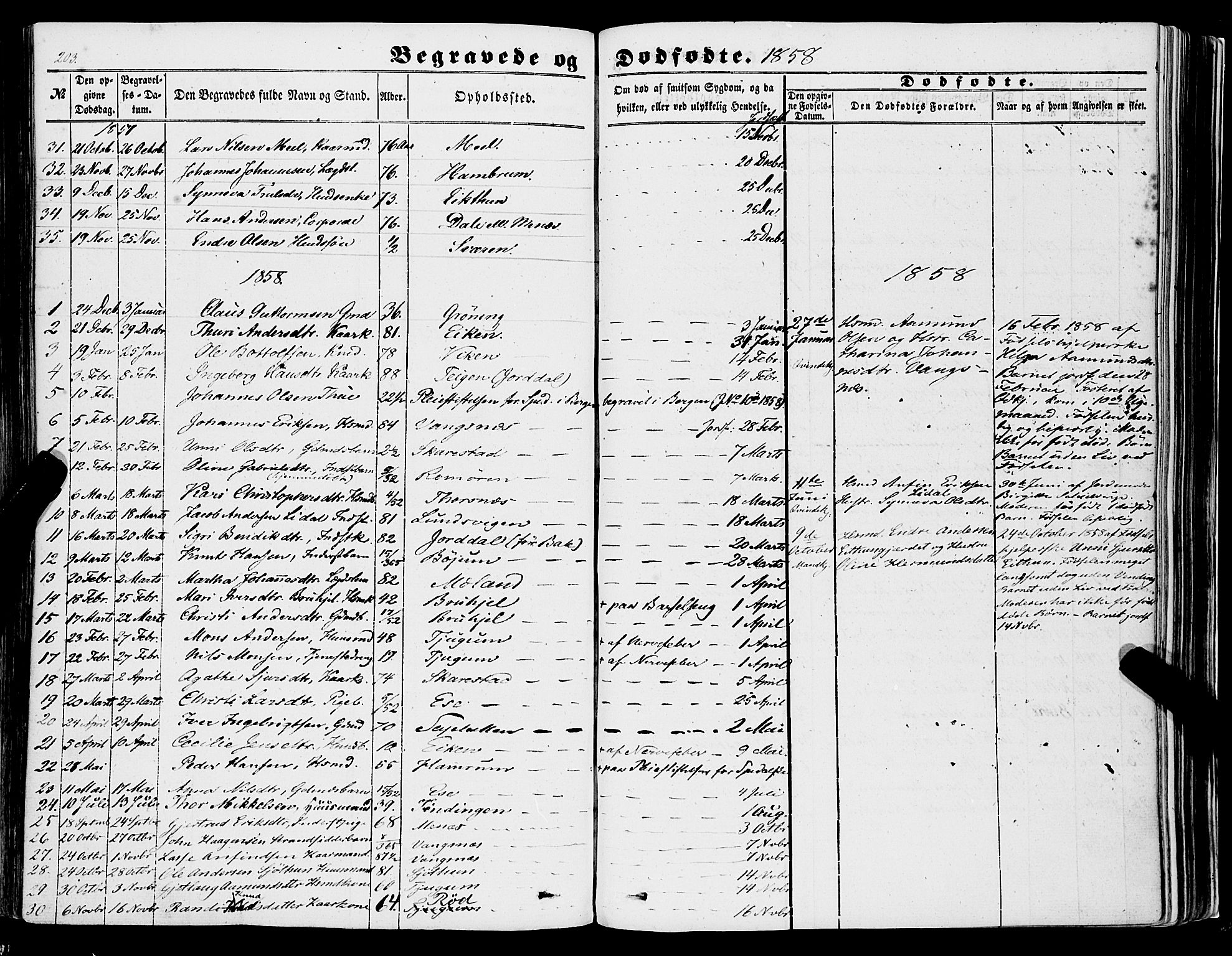 Balestrand sokneprestembete, AV/SAB-A-79601/H/Haa/Haaa/L0002: Parish register (official) no. A 2, 1847-1866, p. 203