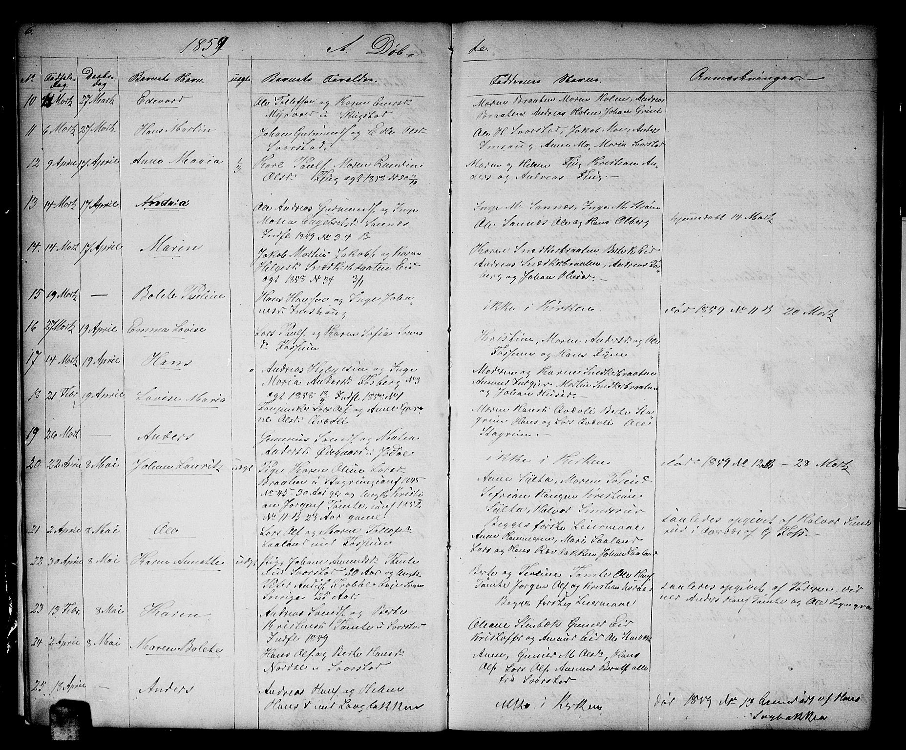 Aurskog prestekontor Kirkebøker, AV/SAO-A-10304a/G/Gb/L0001: Parish register (copy) no. II 1, 1858-1885, p. 6