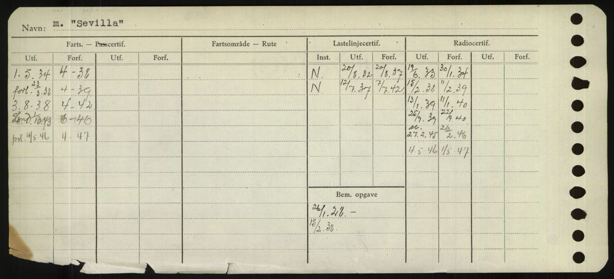 Sjøfartsdirektoratet med forløpere, Skipsmålingen, RA/S-1627/H/Hd/L0033: Fartøy, Sevi-Sjø, p. 2