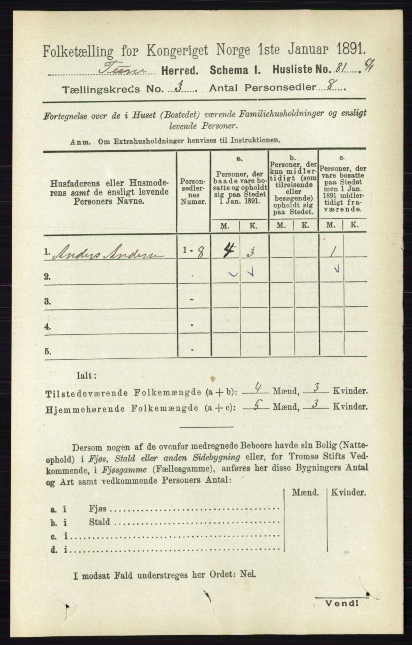 RA, 1891 census for 0130 Tune, 1891, p. 1480