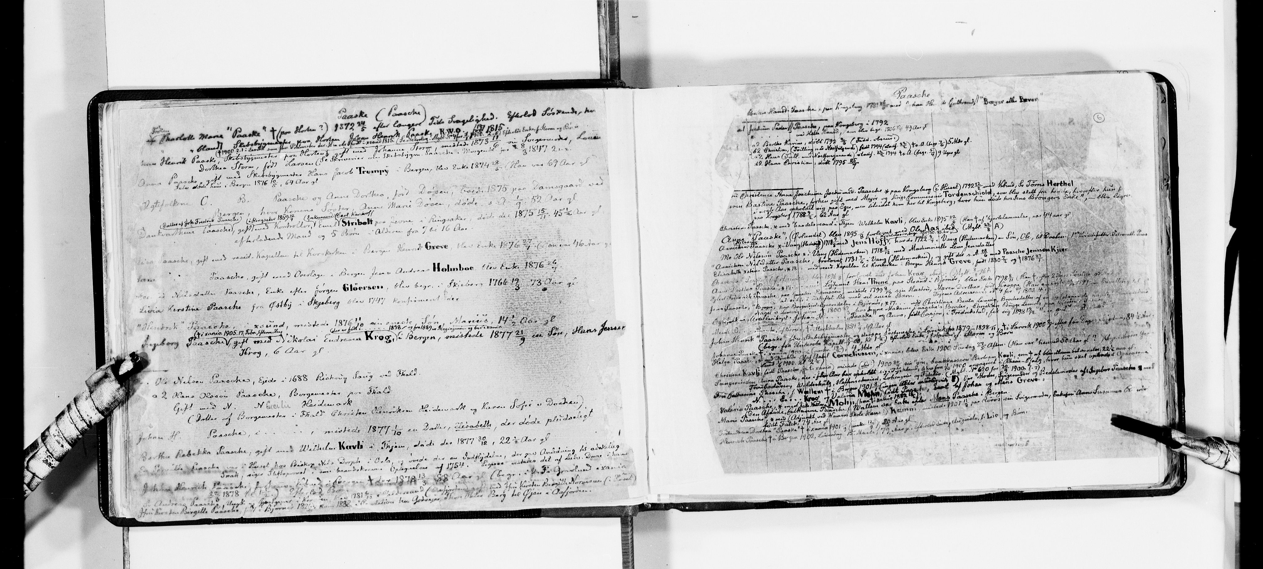 Lassens samlinger, AV/RA-PA-0051/F/Fa/L0032: Personalhistoriske og genealogiske opptegnelser: Paasche - Pitsch, 1500-1907