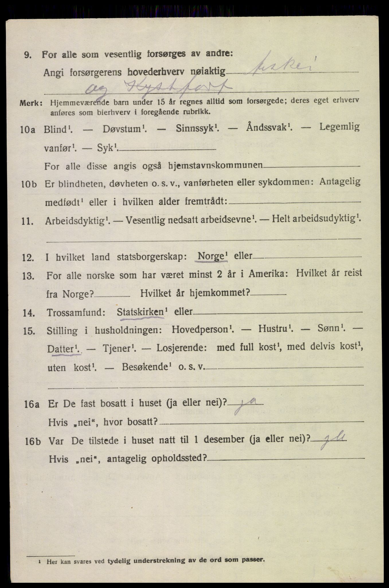 SAK, 1920 census for Nes (V-A), 1920, p. 5883