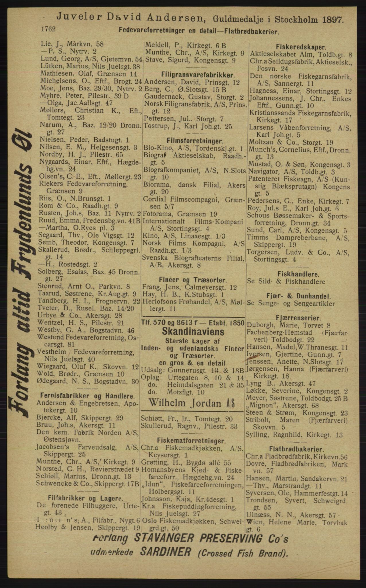 Kristiania/Oslo adressebok, PUBL/-, 1913, p. 1718