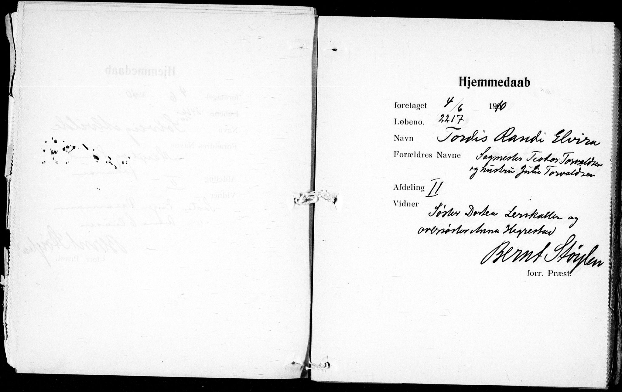 Ullevål sykehus prestekontor Kirkebøker, AV/SAO-A-10542a/K/Ka/L0001: Baptism register no. 1, 1906-1914