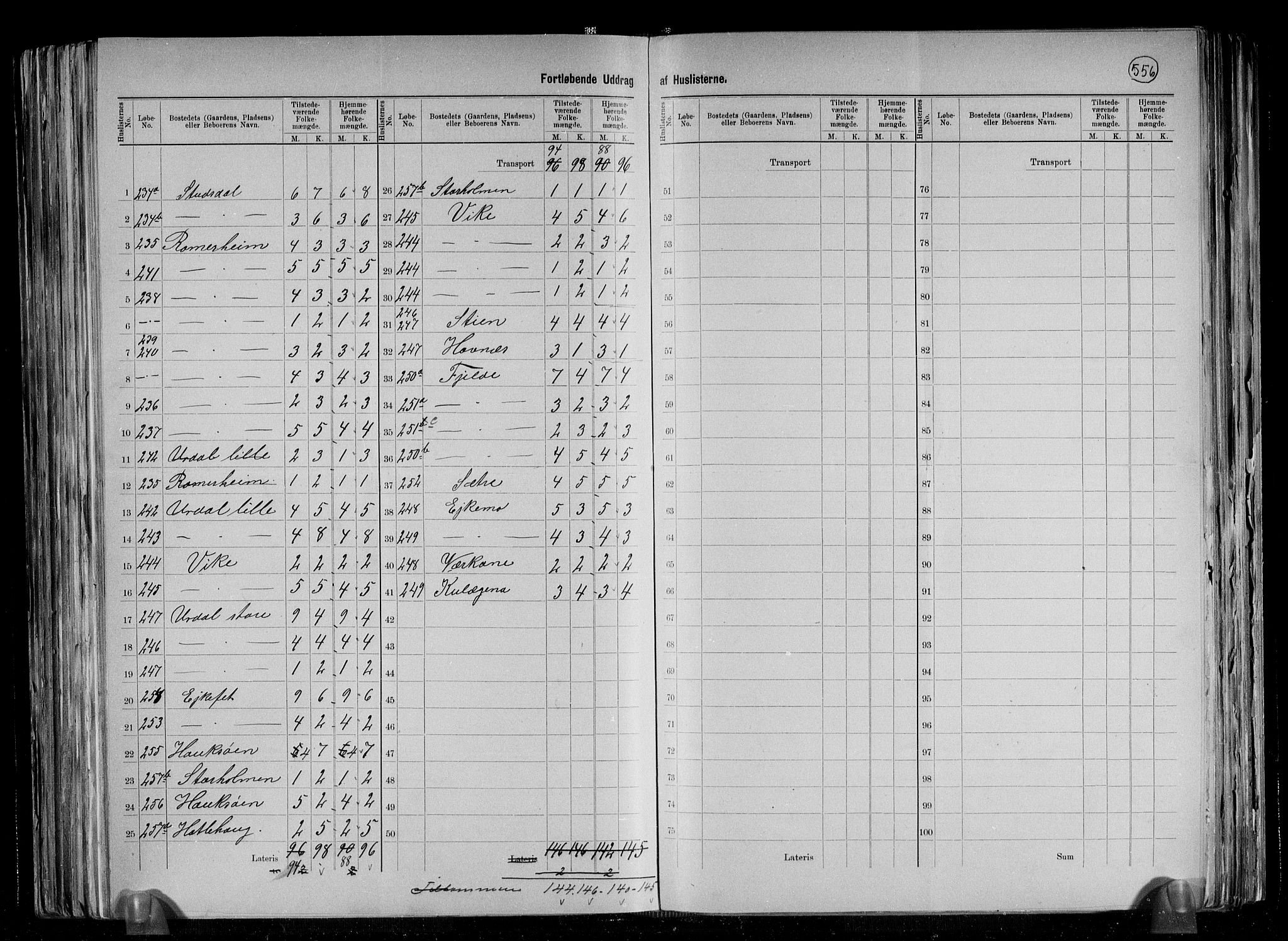 RA, 1891 census for 1253 Hosanger, 1891, p. 15