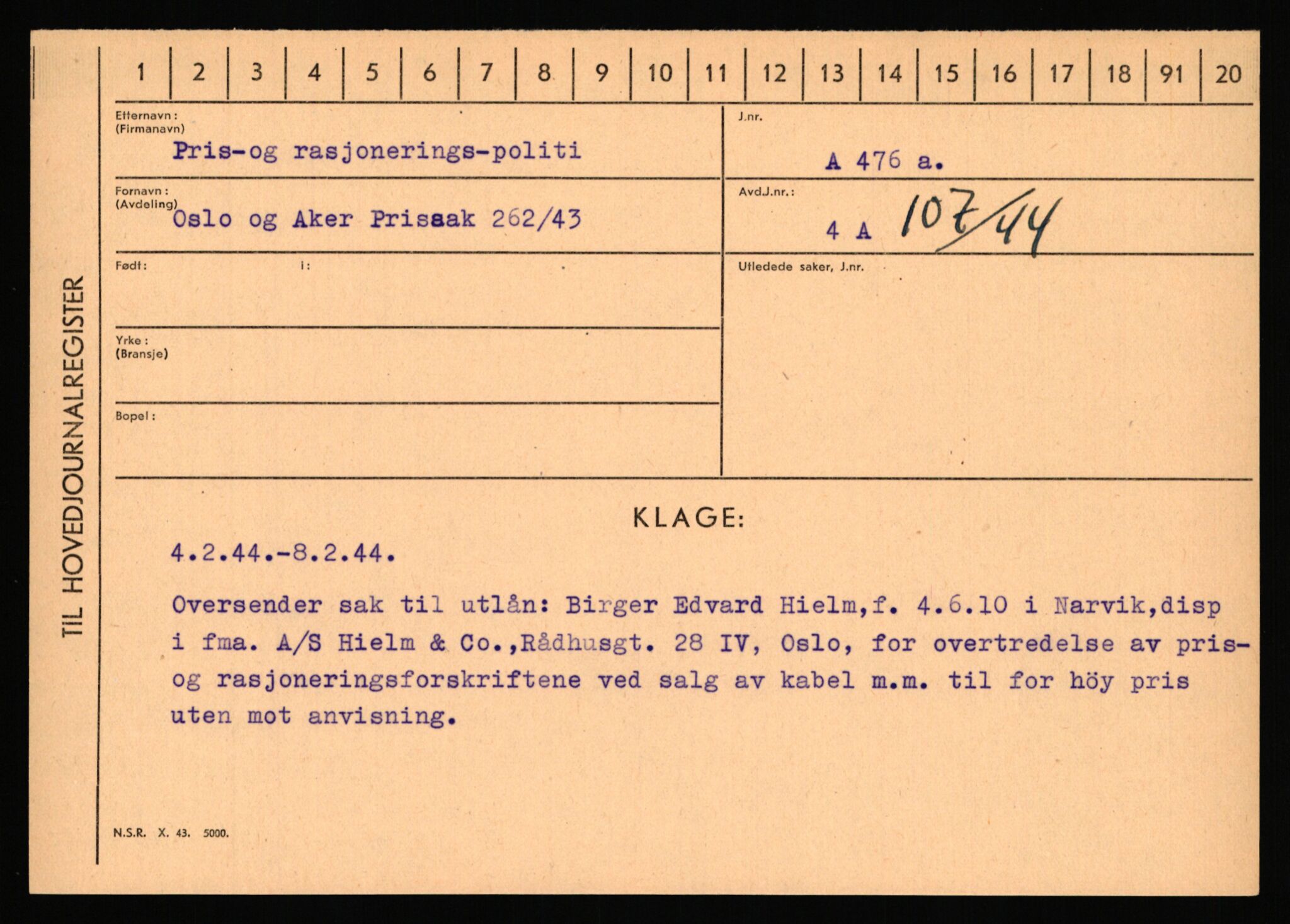 Statspolitiet - Hovedkontoret / Osloavdelingen, AV/RA-S-1329/C/Ca/L0012: Oanæs - Quistgaard	, 1943-1945, p. 4847