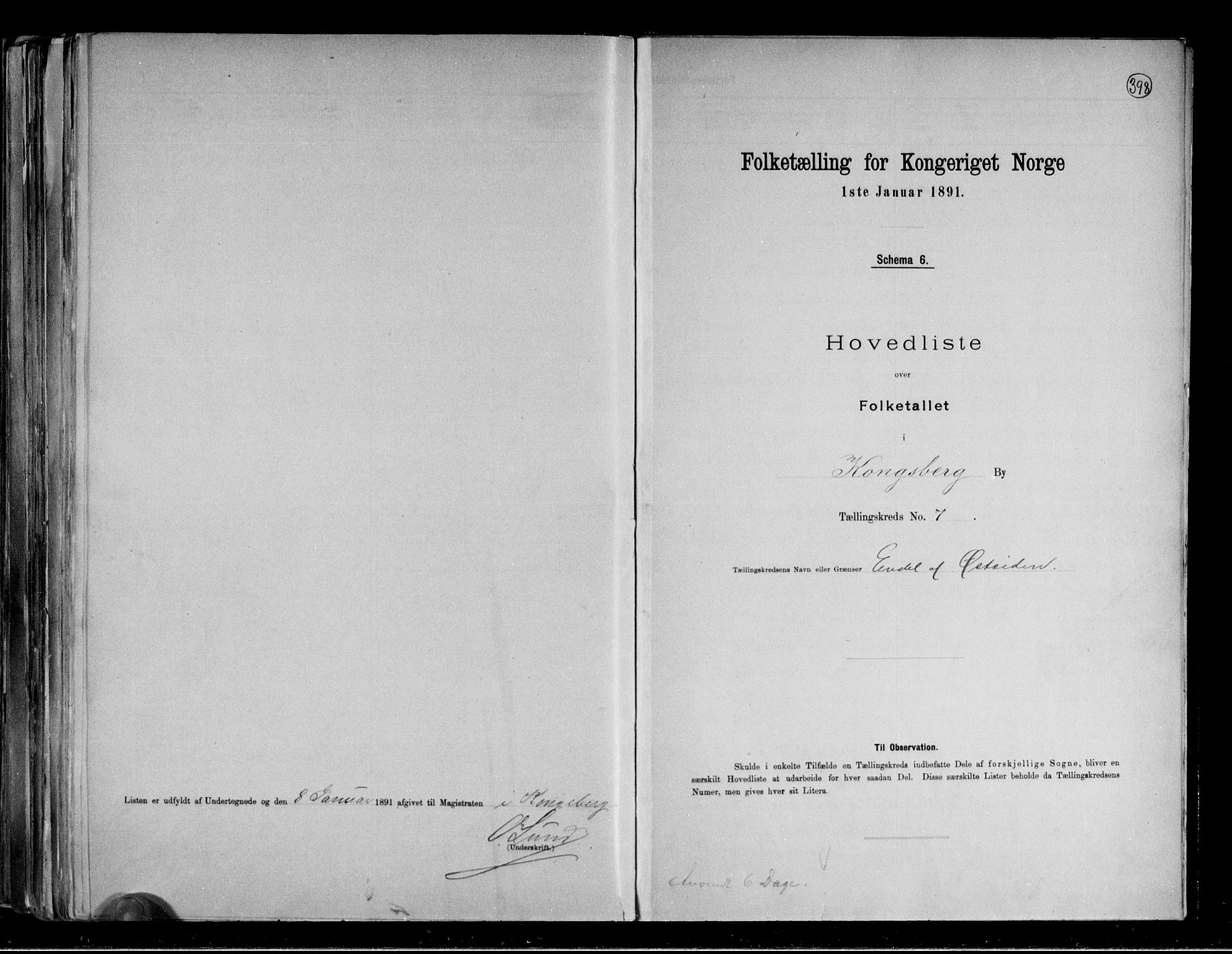 RA, 1891 census for 0604 Kongsberg, 1891, p. 16