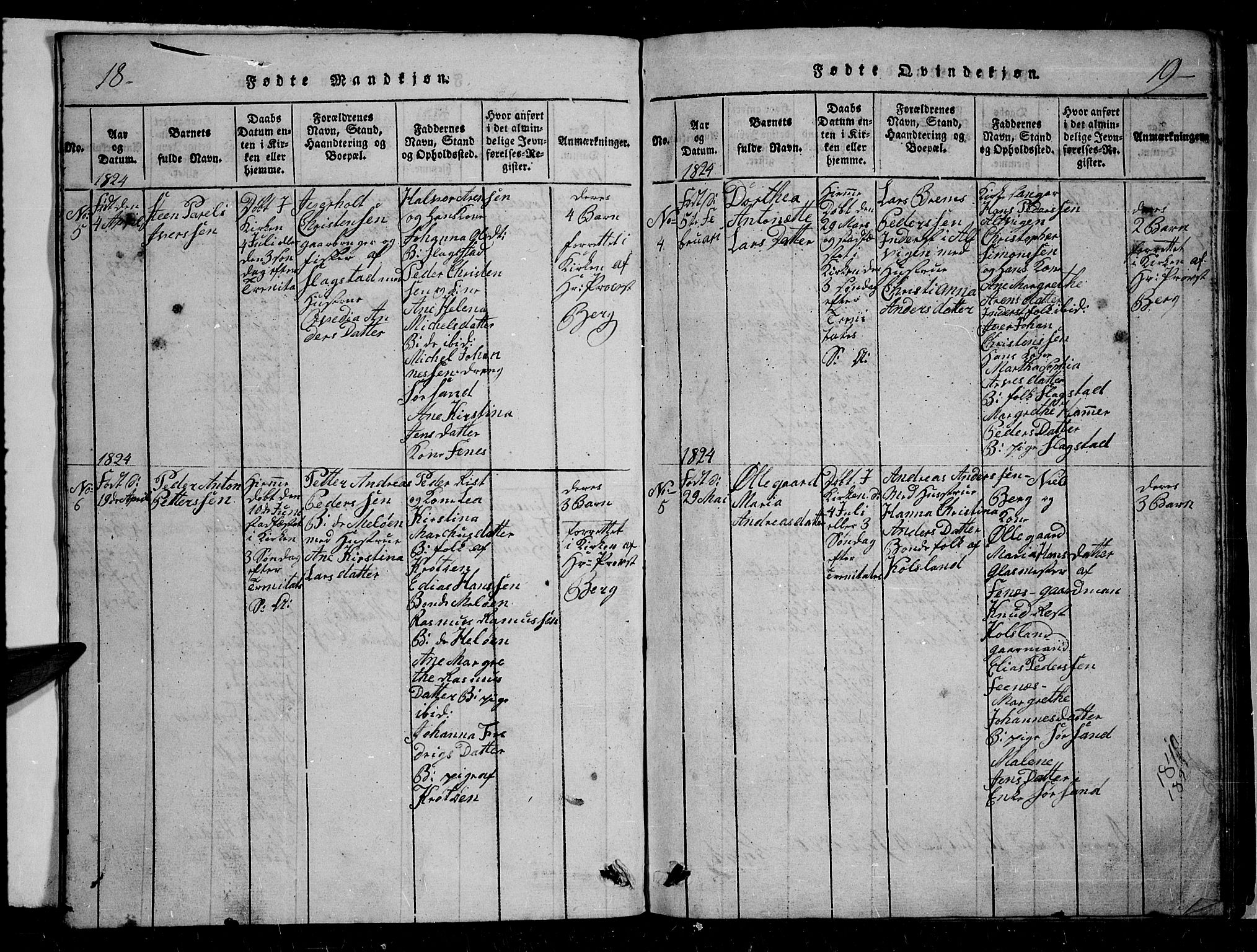 Trondenes sokneprestkontor, AV/SATØ-S-1319/H/Hb/L0004klokker: Parish register (copy) no. 4, 1821-1839, p. 18-19