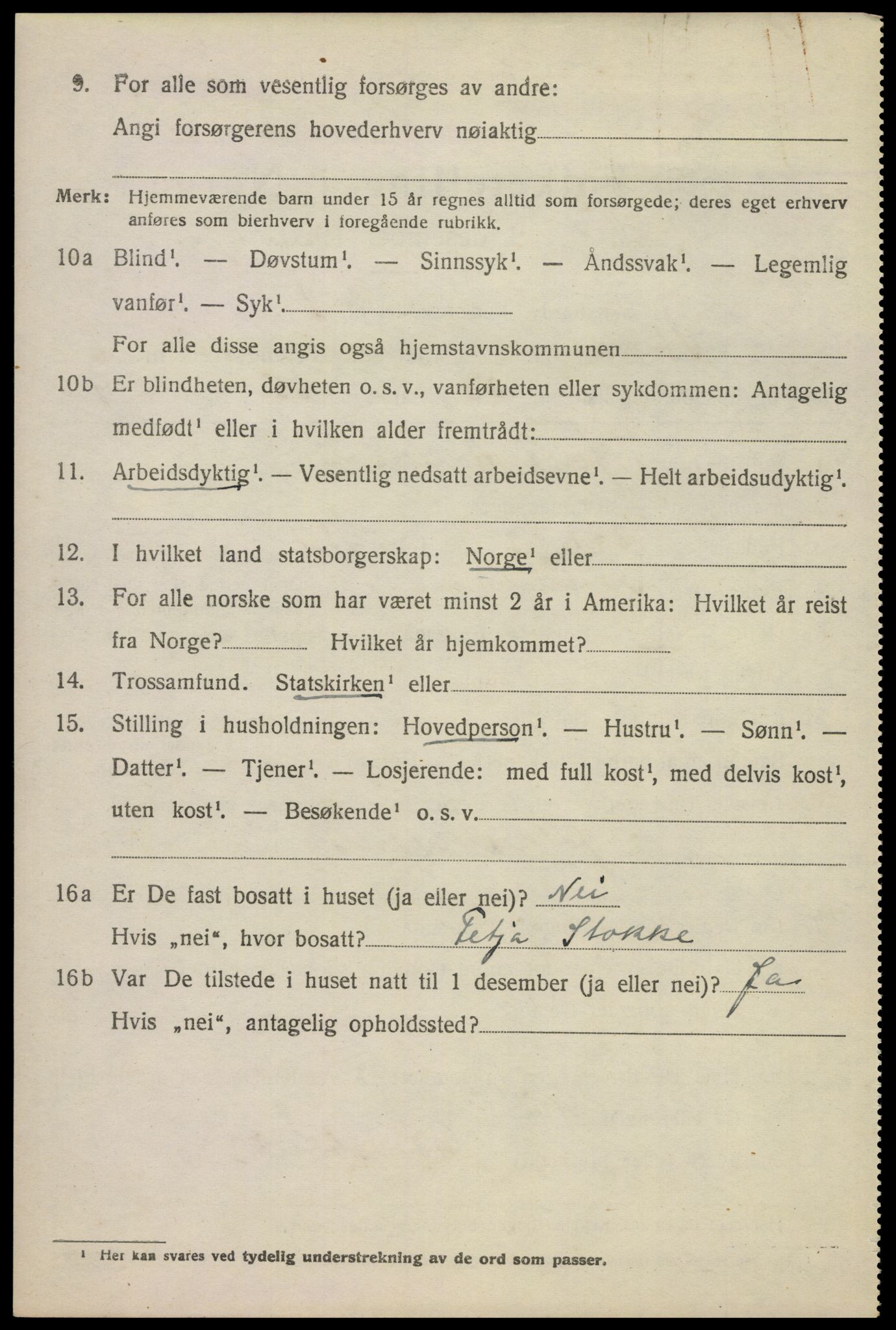 SAKO, 1920 census for Stokke, 1920, p. 7849