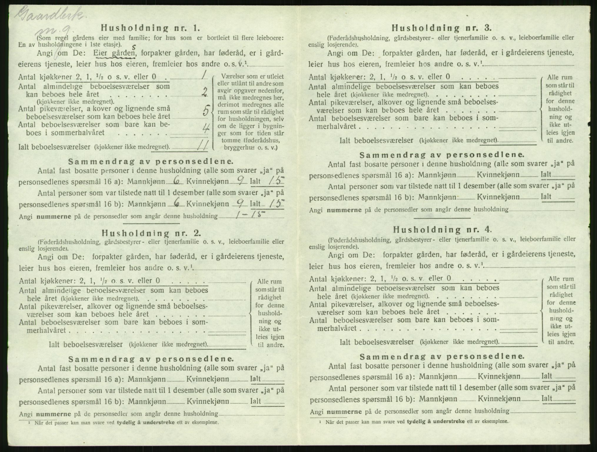 SAT, 1920 census for Tingvoll, 1920, p. 825