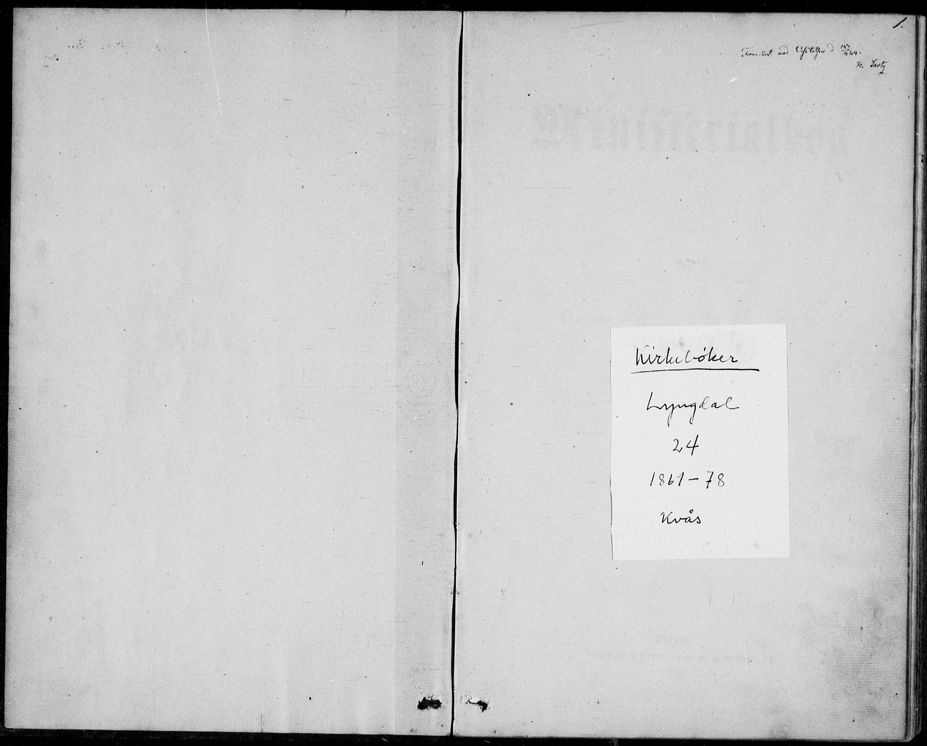 Lyngdal sokneprestkontor, AV/SAK-1111-0029/F/Fa/Fab/L0002: Parish register (official) no. A 2, 1861-1878, p. 1