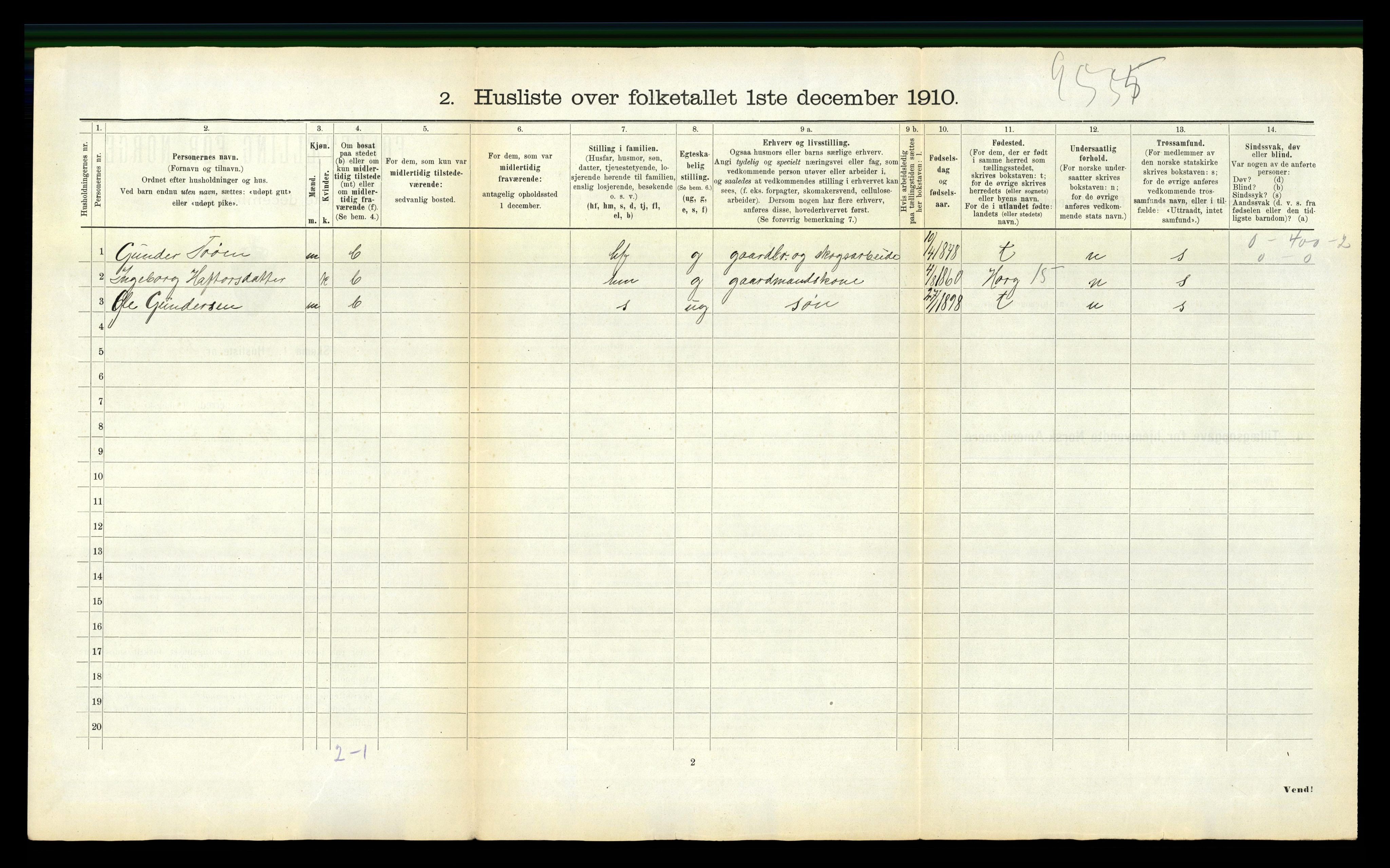 RA, 1910 census for Haltdalen, 1910, p. 289