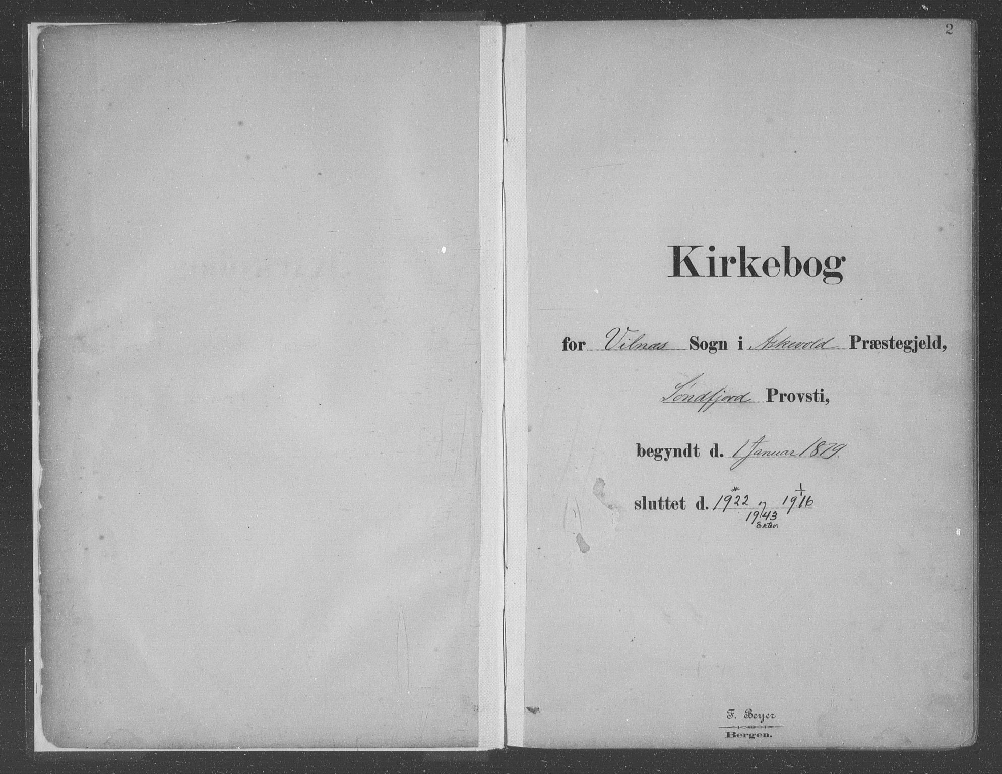 Askvoll sokneprestembete, SAB/A-79501/H/Haa/Haac/L0001: Parish register (official) no. C  1, 1879-1922, p. 2