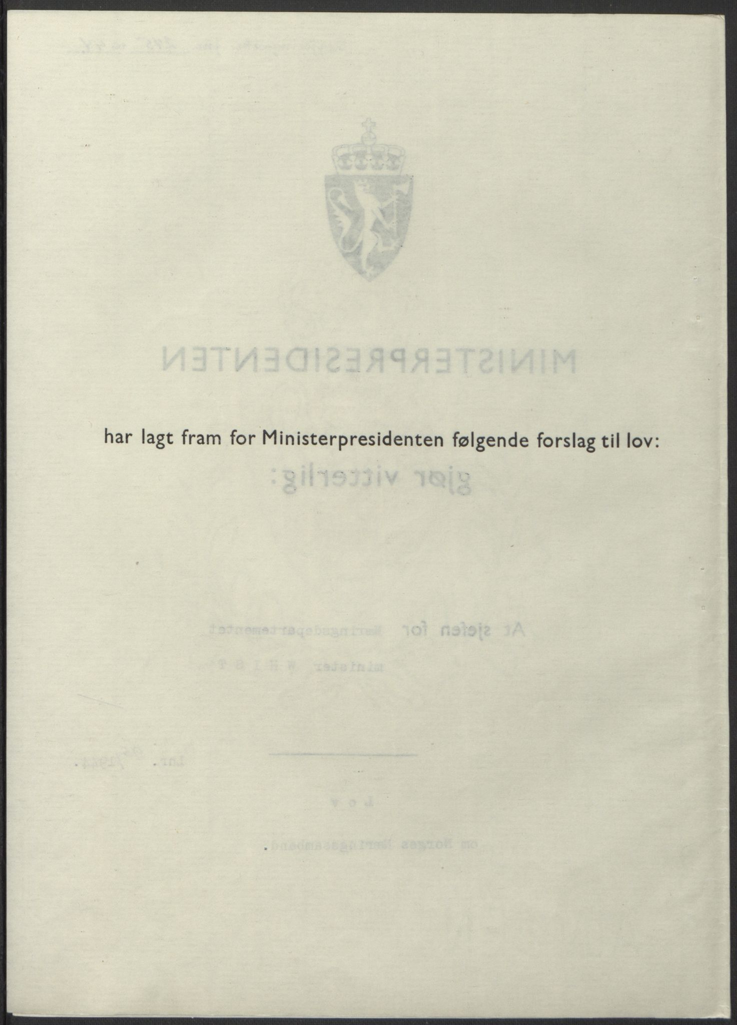 NS-administrasjonen 1940-1945 (Statsrådsekretariatet, de kommisariske statsråder mm), AV/RA-S-4279/D/Db/L0100: Lover, 1944, p. 451