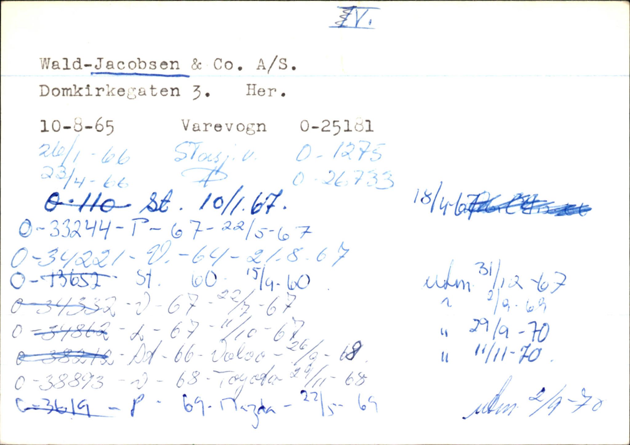Statens vegvesen, Hordaland vegkontor, AV/SAB-A-5201/2/Hb/L0037: O-eierkort W-P, 1920-1971, p. 22