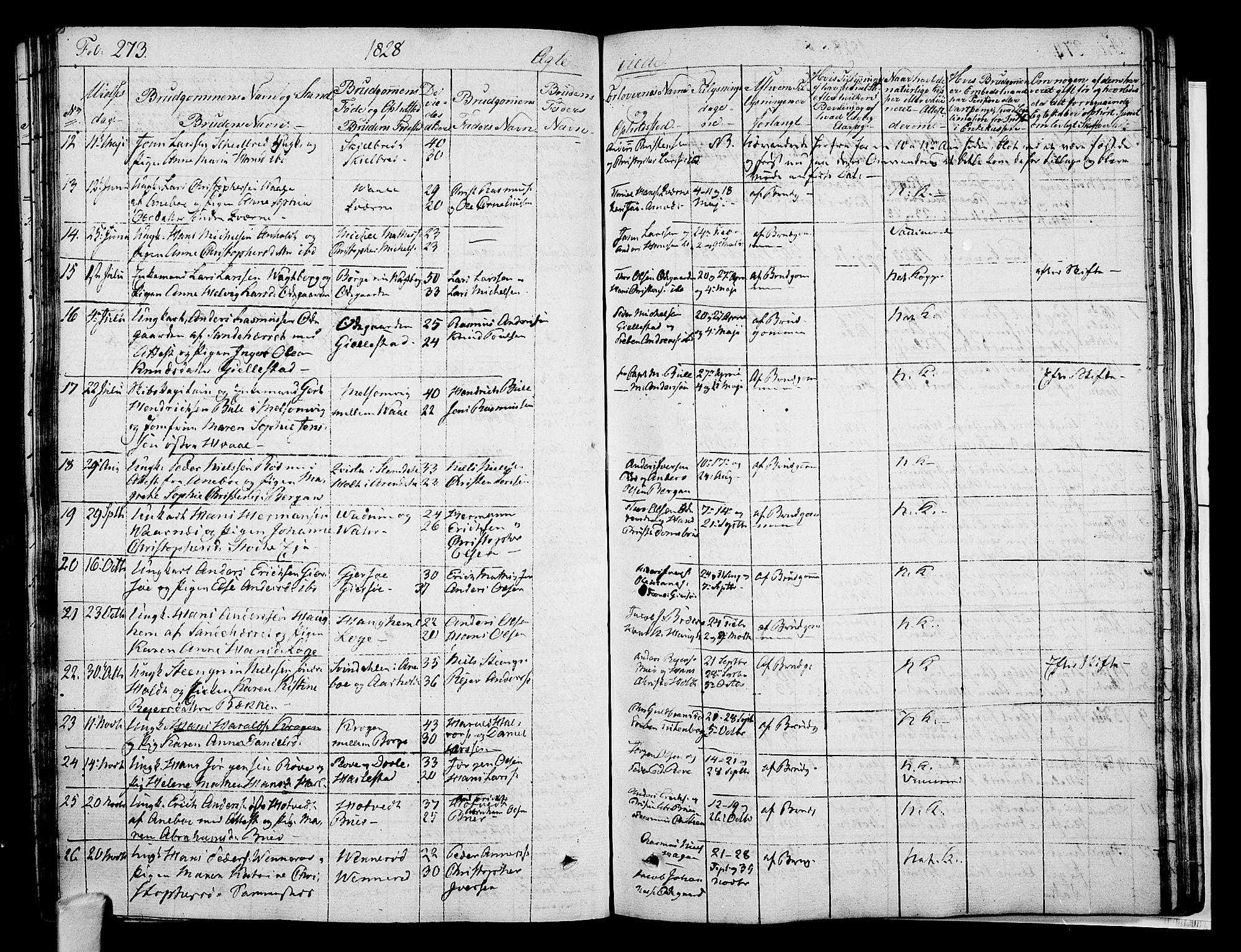 Stokke kirkebøker, AV/SAKO-A-320/F/Fa/L0006: Parish register (official) no. I 6, 1826-1843, p. 273