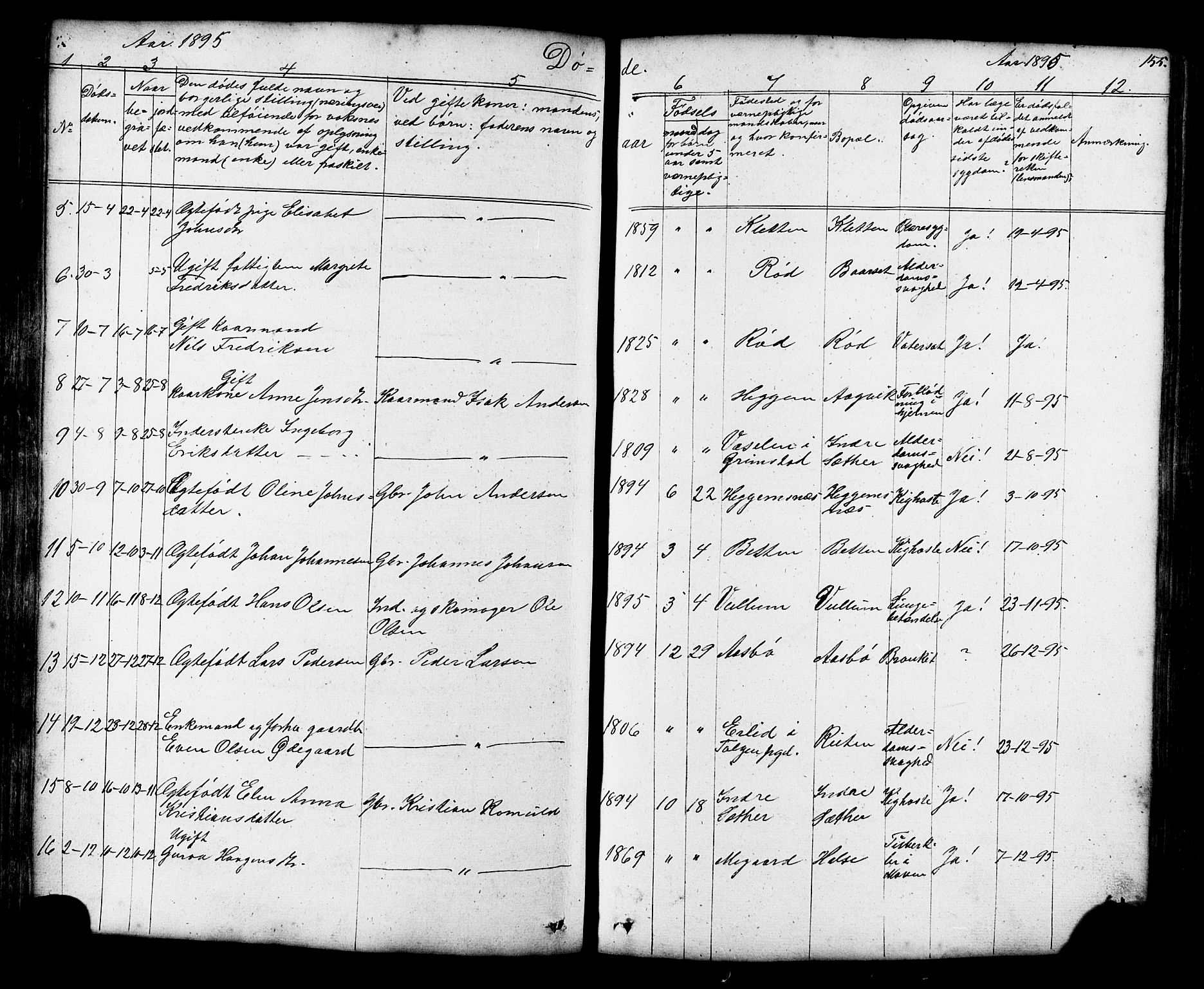 Ministerialprotokoller, klokkerbøker og fødselsregistre - Møre og Romsdal, SAT/A-1454/576/L0890: Parish register (copy) no. 576C01, 1837-1908, p. 155