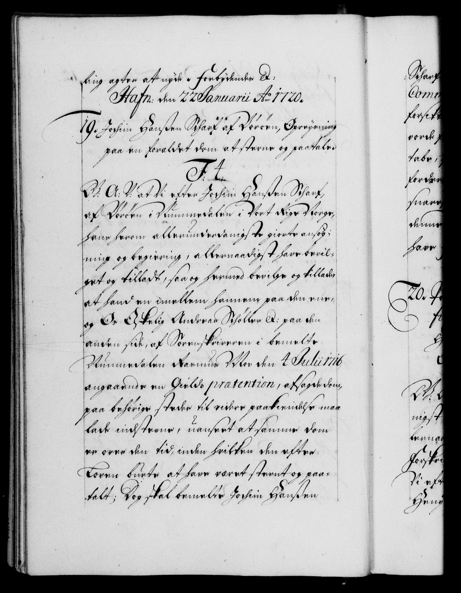 Danske Kanselli 1572-1799, RA/EA-3023/F/Fc/Fca/Fcaa/L0023: Norske registre, 1720-1722, p. 15b