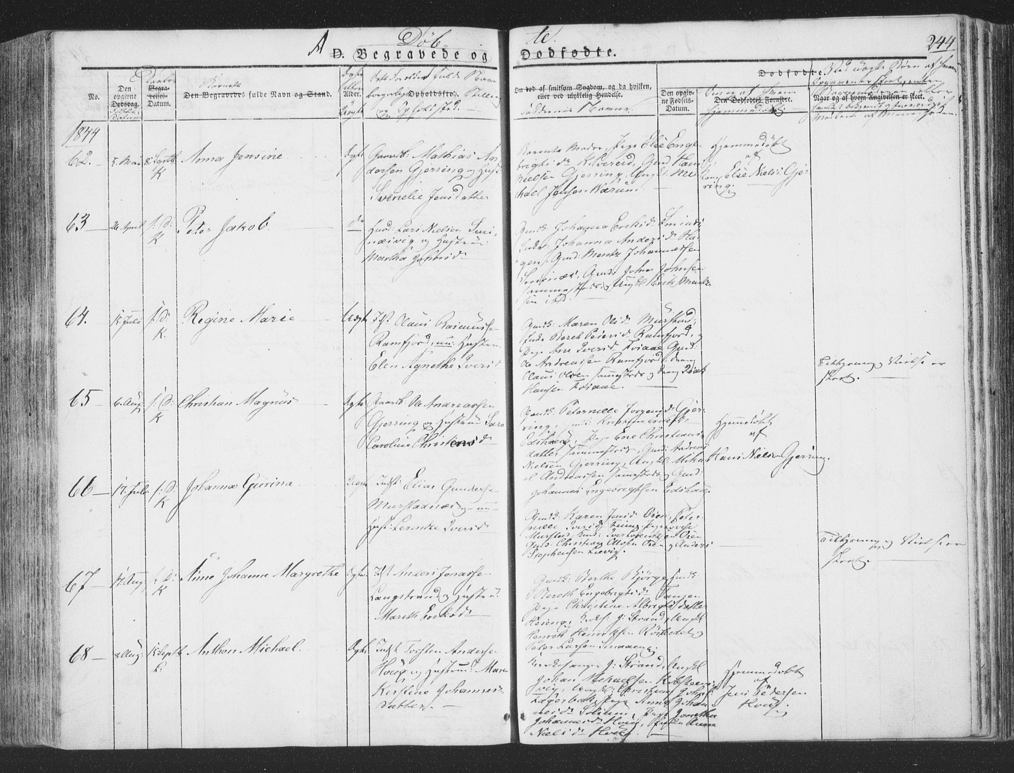 Ministerialprotokoller, klokkerbøker og fødselsregistre - Nord-Trøndelag, AV/SAT-A-1458/780/L0639: Parish register (official) no. 780A04, 1830-1844, p. 244