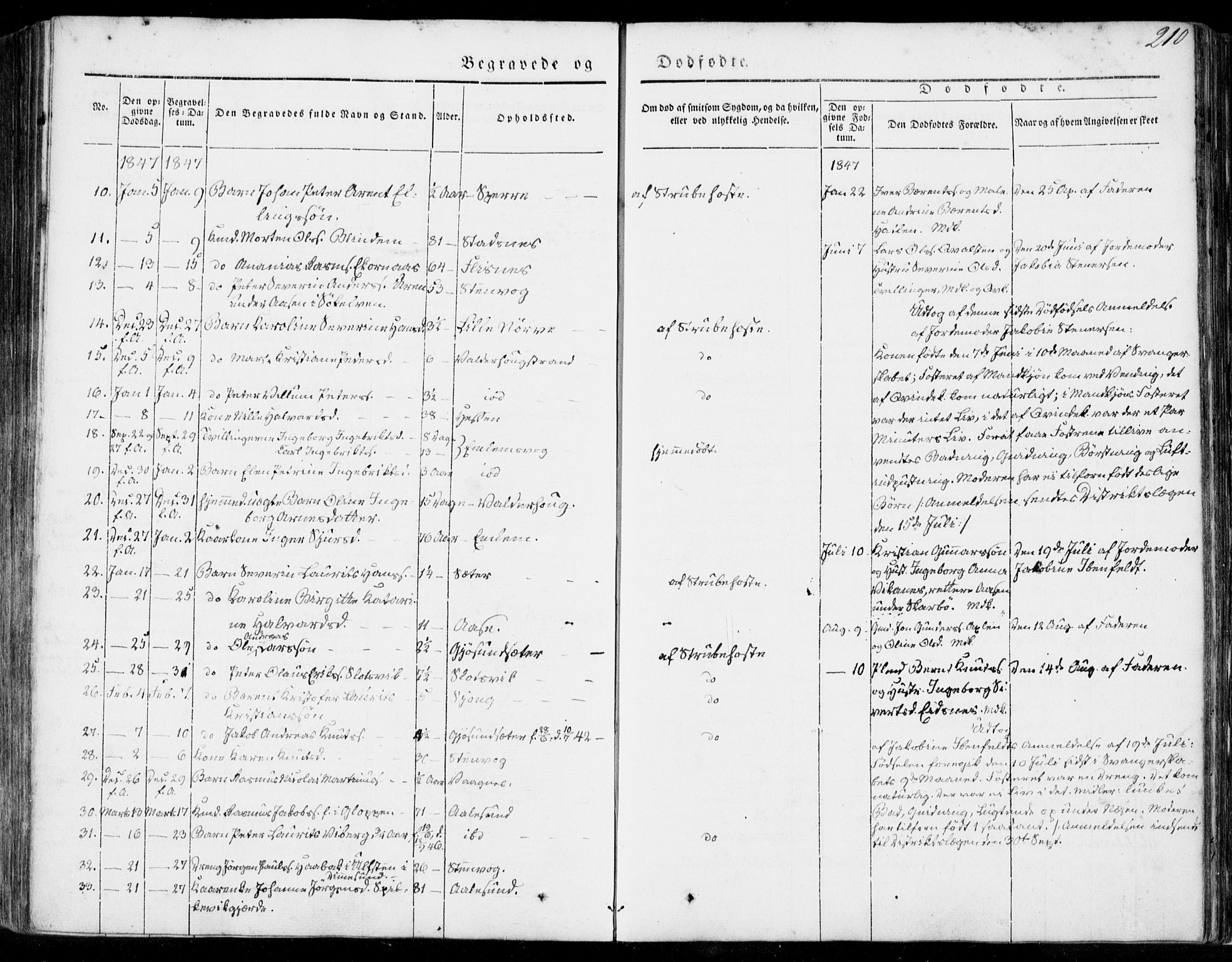 Ministerialprotokoller, klokkerbøker og fødselsregistre - Møre og Romsdal, AV/SAT-A-1454/528/L0396: Parish register (official) no. 528A07, 1839-1847, p. 210