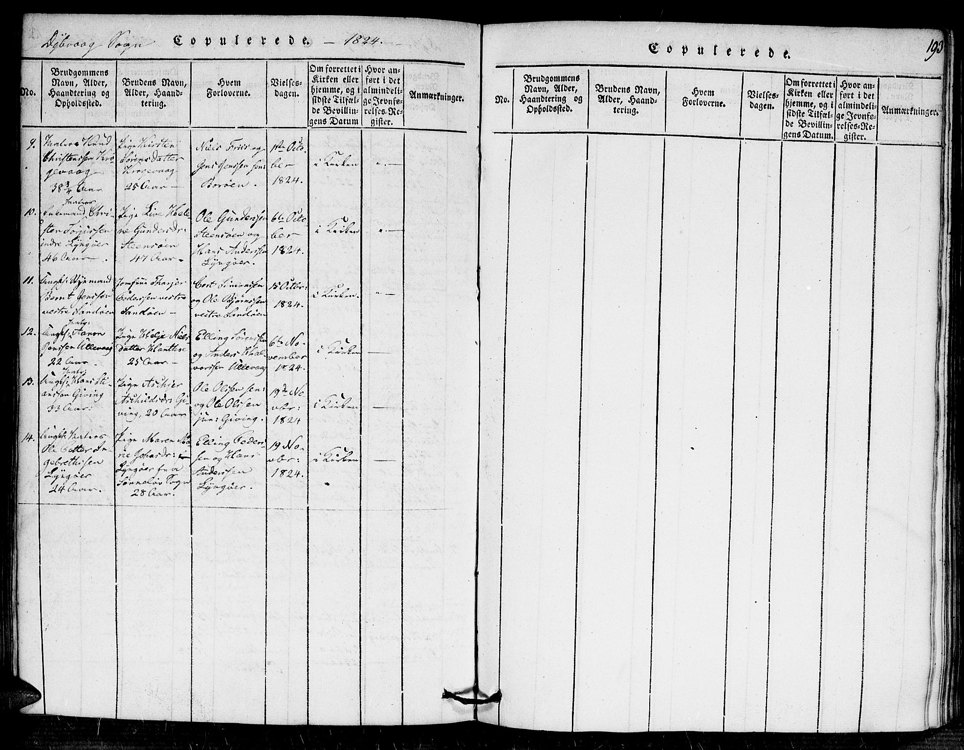 Dypvåg sokneprestkontor, AV/SAK-1111-0007/F/Fa/Faa/L0003: Parish register (official) no. A 3 /1, 1817-1824, p. 193