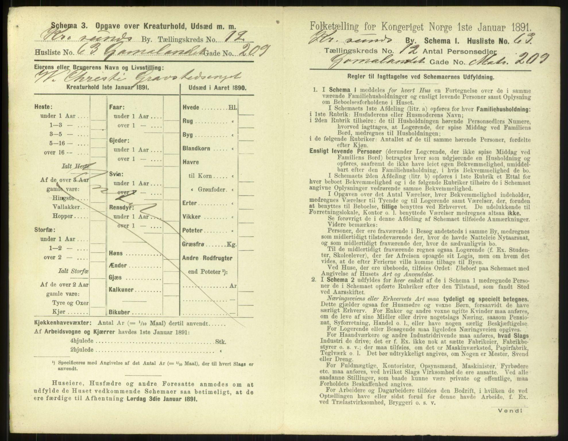 RA, 1891 census for 1503 Kristiansund, 1891, p. 1376