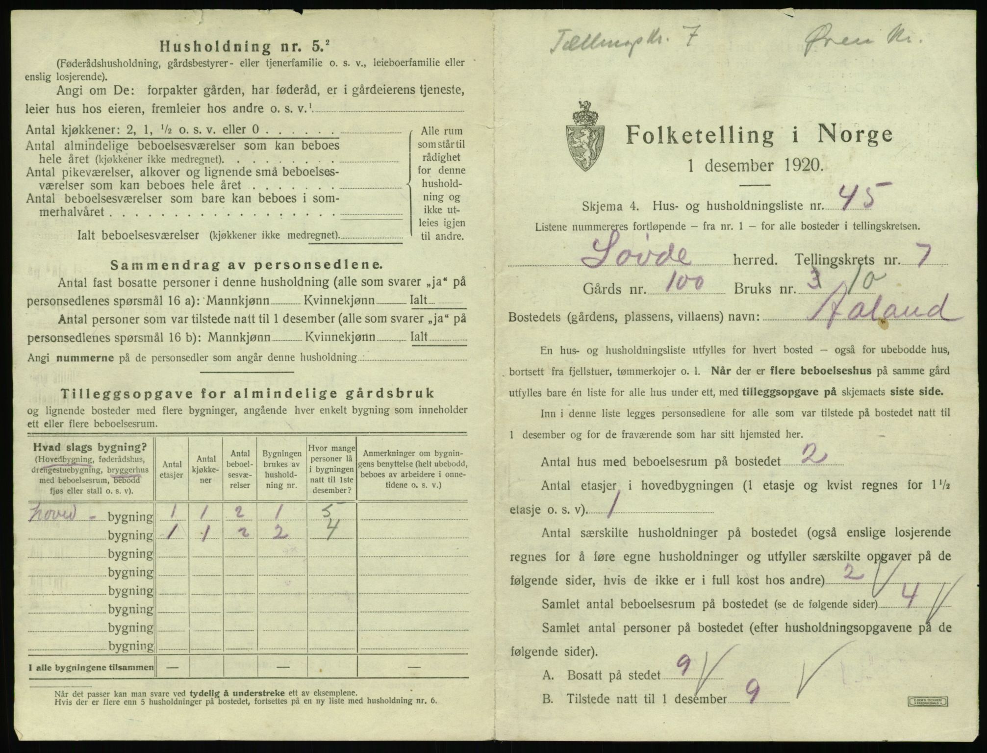 SAT, 1920 census for Syvde, 1920, p. 418