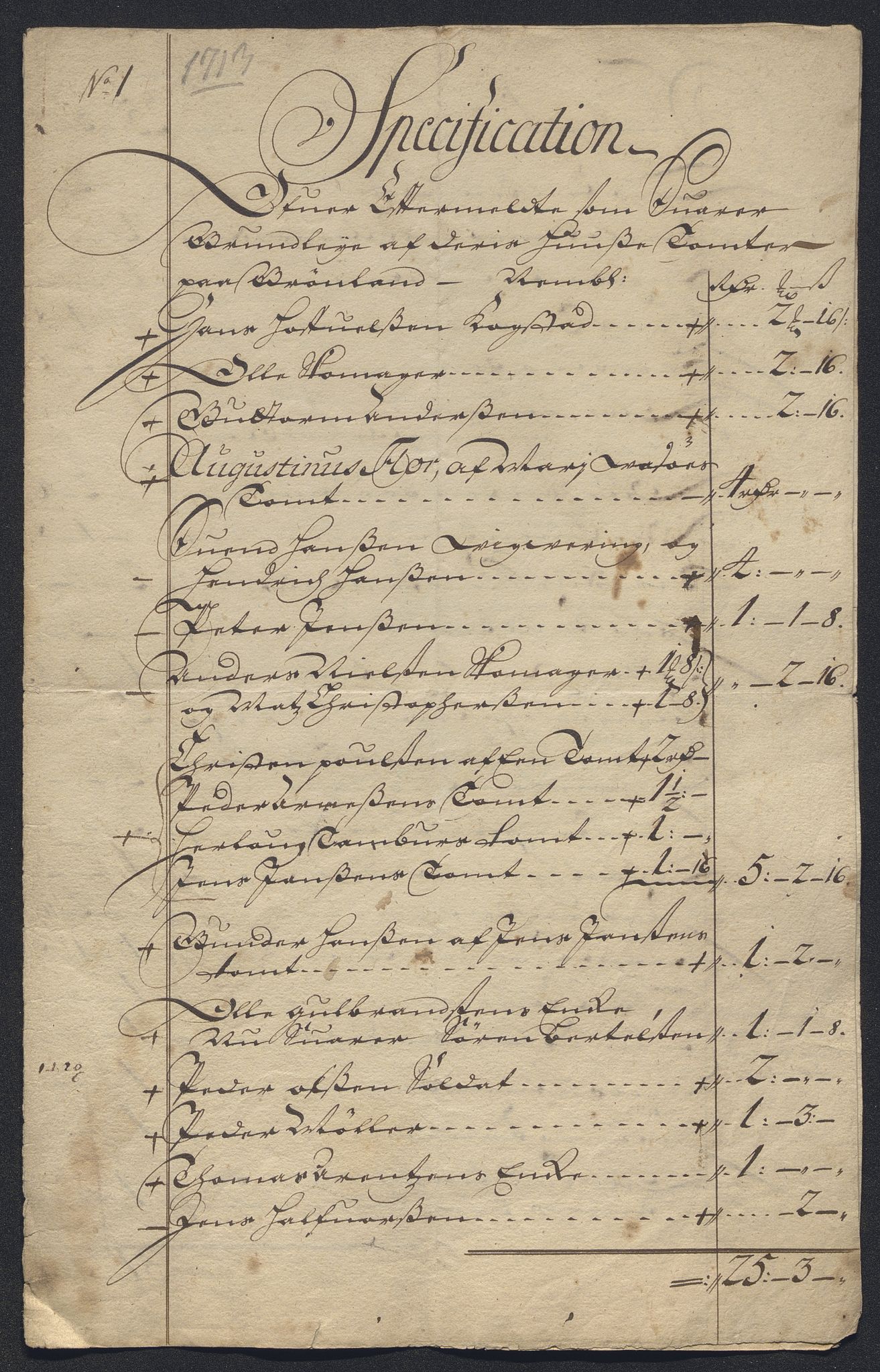 Stattholderembetet 1572-1771, AV/RA-EA-2870/El/L0052/0002: Forskjellige pakkesaker / Lister over de som betalte grunnleie på Grønland ved Kristiania, 1713, p. 2