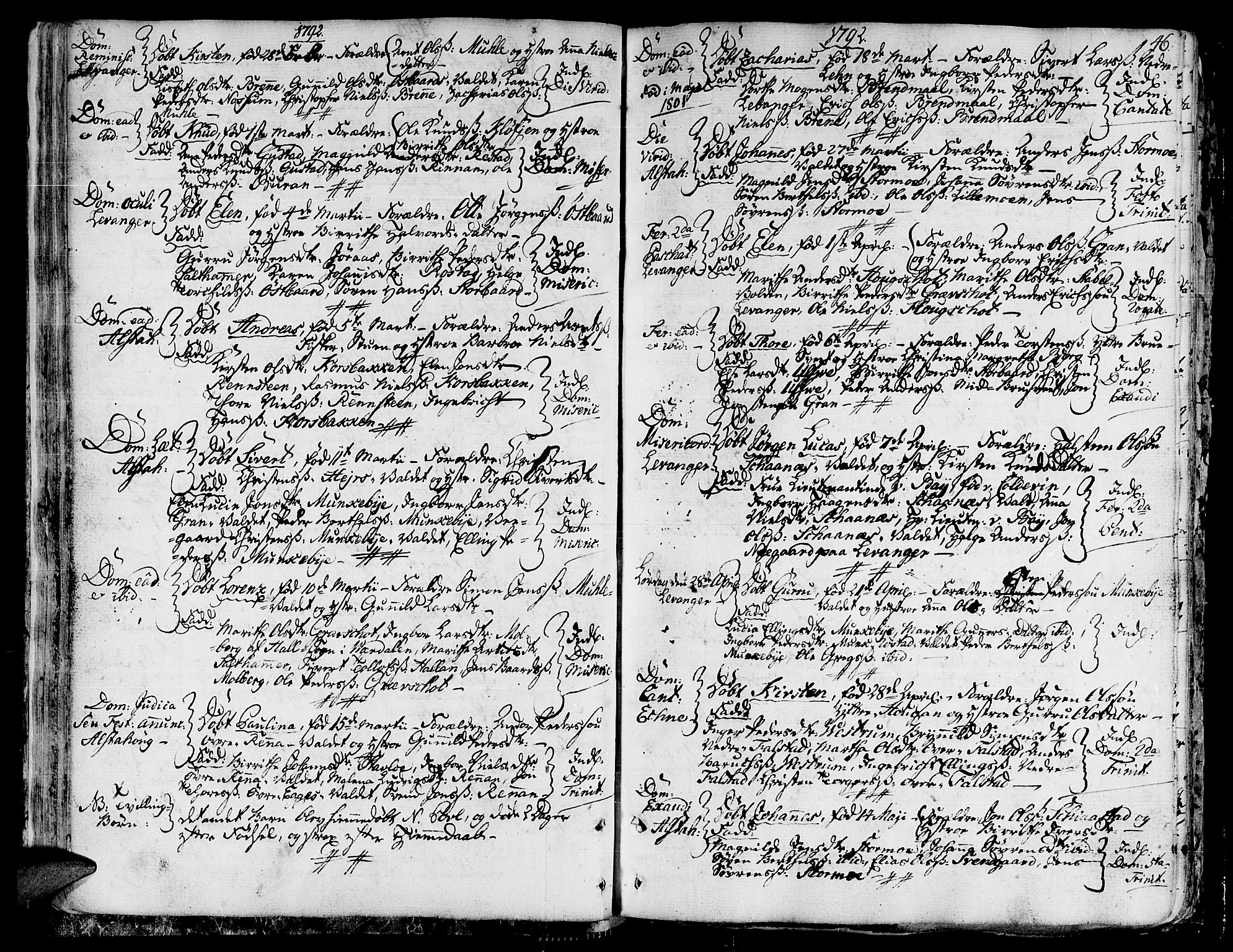 Ministerialprotokoller, klokkerbøker og fødselsregistre - Nord-Trøndelag, SAT/A-1458/717/L0142: Parish register (official) no. 717A02 /1, 1783-1809, p. 46