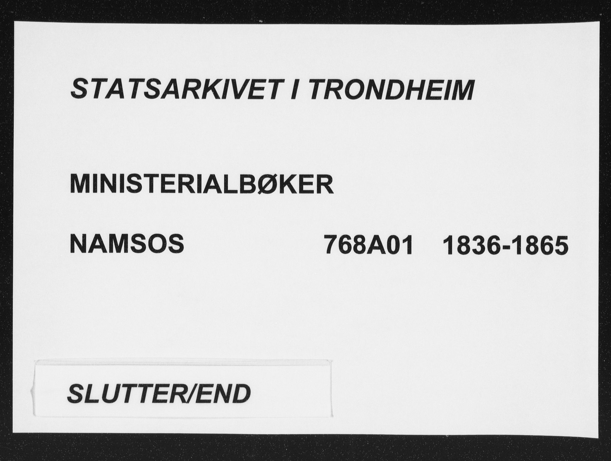 Ministerialprotokoller, klokkerbøker og fødselsregistre - Nord-Trøndelag, AV/SAT-A-1458/768/L0566: Parish register (official) no. 768A01, 1836-1865