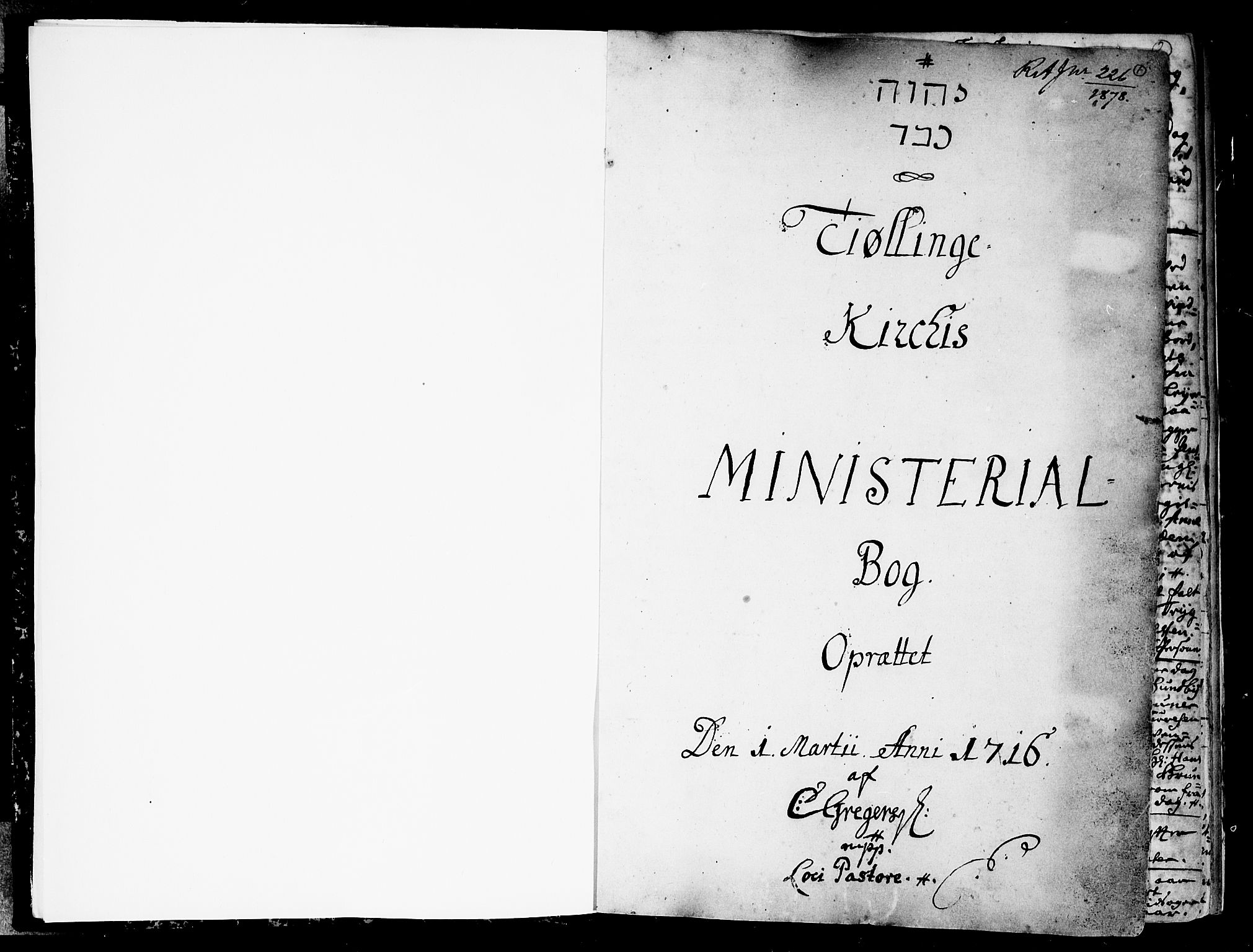 Tjølling kirkebøker, AV/SAKO-A-60/F/Fa/L0002: Parish register (official) no. 2, 1716-1734, p. 1