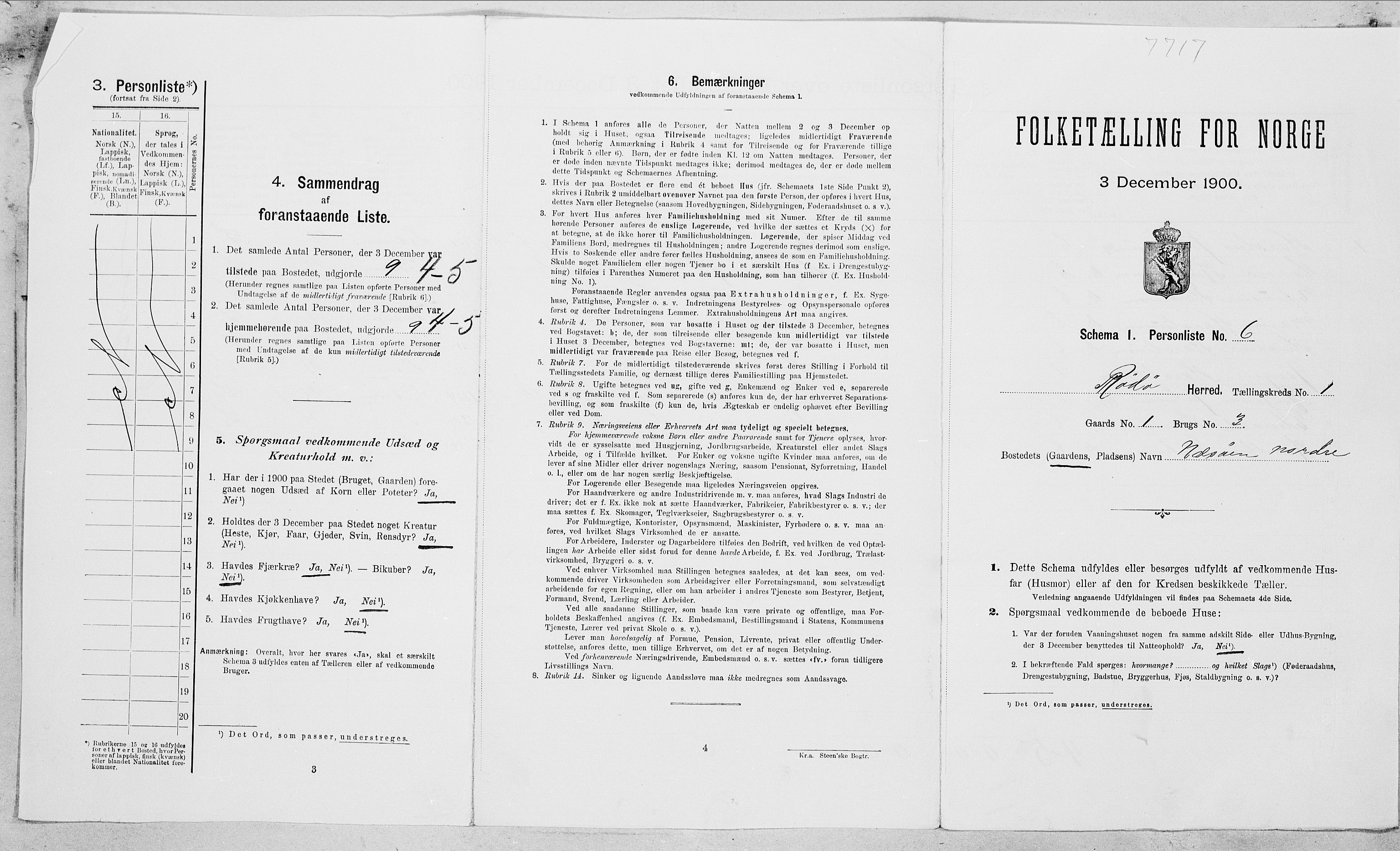 SAT, 1900 census for Rødøy, 1900, p. 28