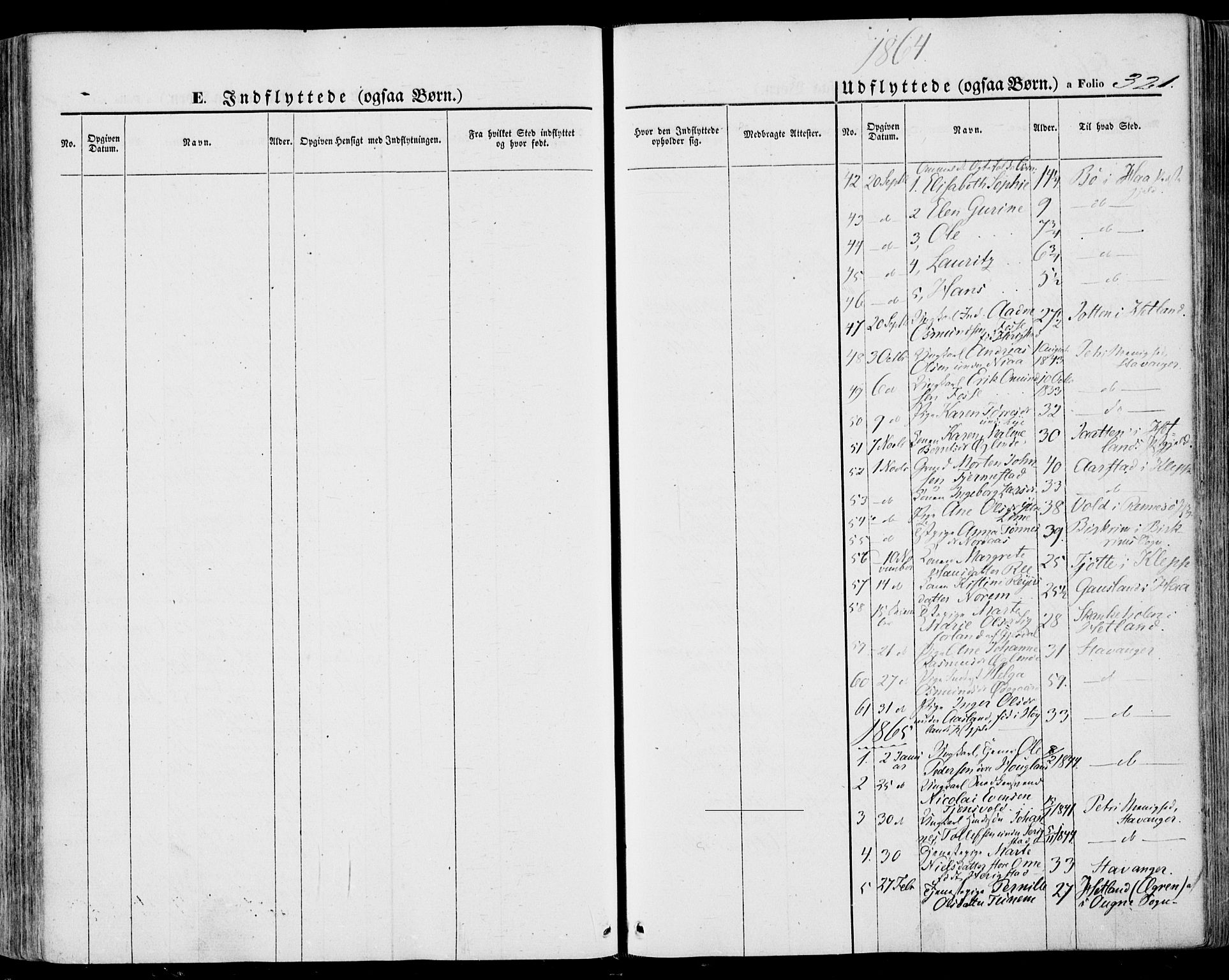Lye sokneprestkontor, SAST/A-101794/001/30BA/L0007: Parish register (official) no. A 6, 1856-1871, p. 321