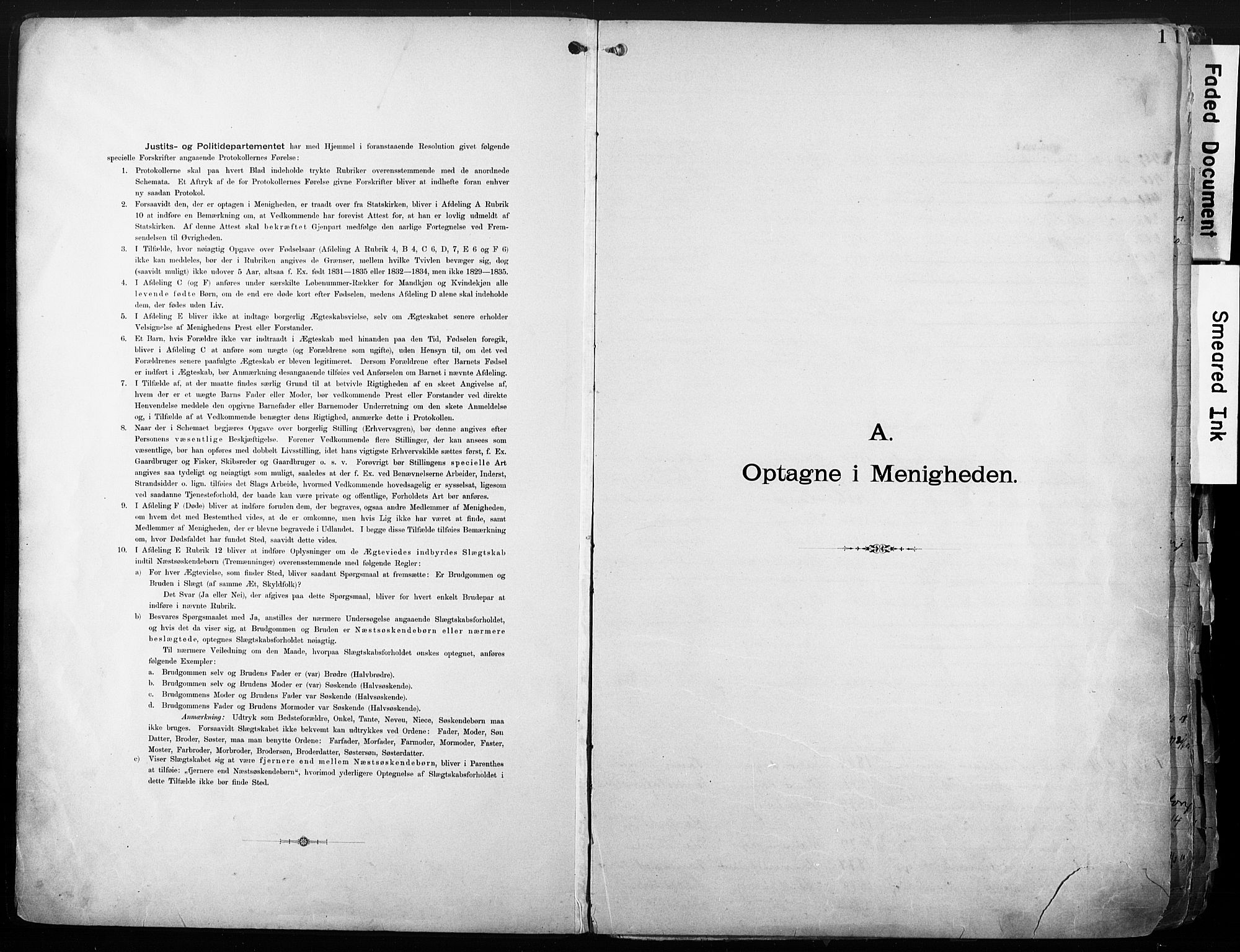 Sarpsborg metodistkirke, SAO/PAO-0233/A/L0004: Dissenter register no. 4, 1892-1923, p. 1