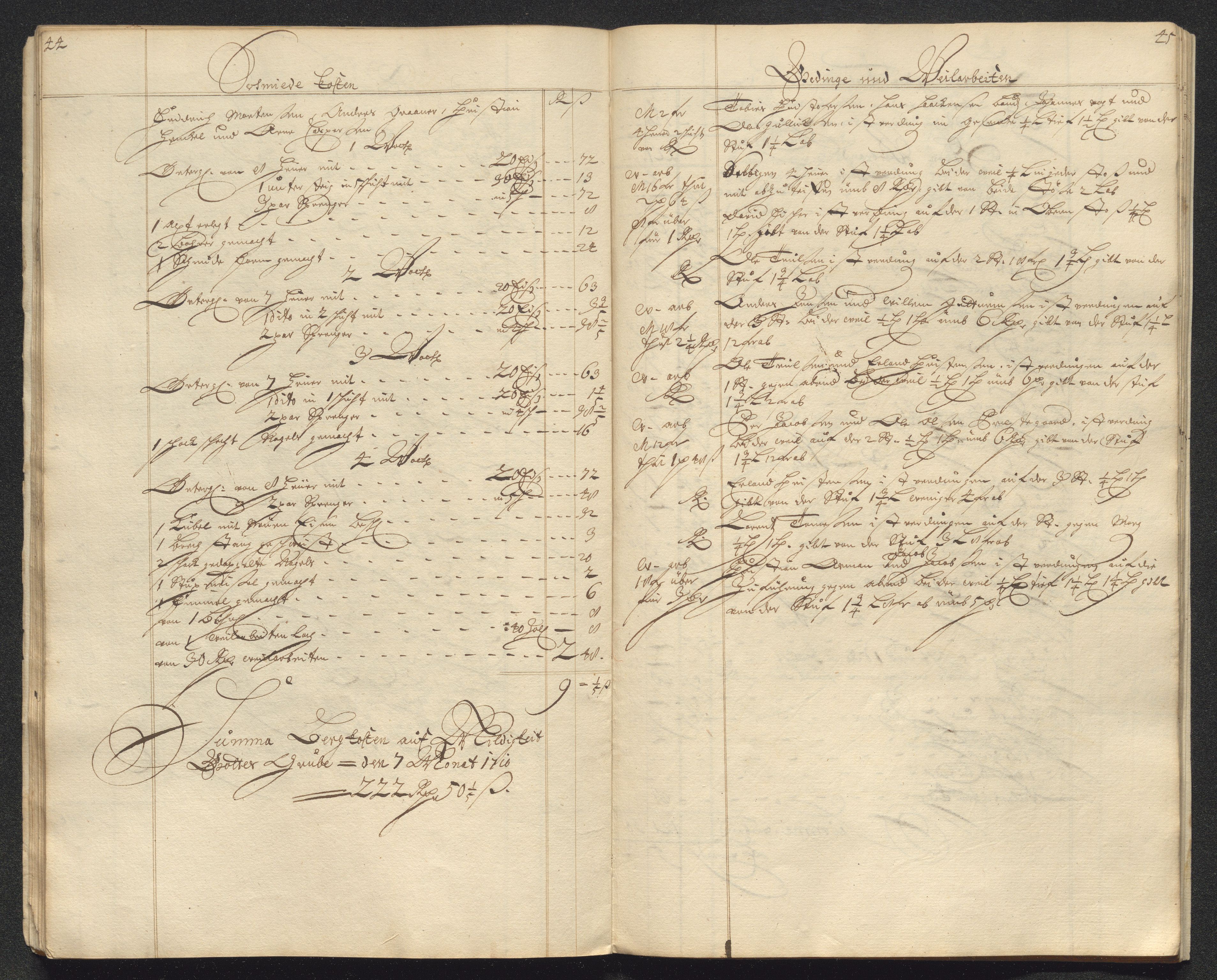 Kongsberg Sølvverk 1623-1816, AV/SAKO-EA-3135/001/D/Dc/Dcd/L0098: Utgiftsregnskap for gruver m.m. , 1710, p. 262