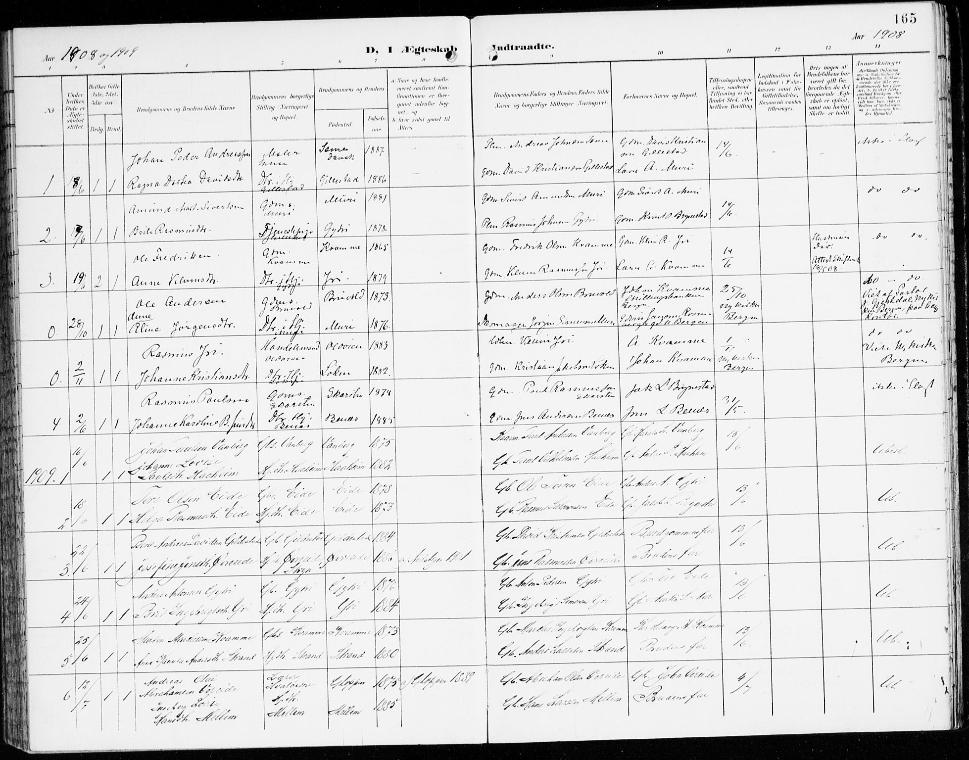 Innvik sokneprestembete, AV/SAB-A-80501: Parish register (official) no. C 2, 1900-1920, p. 165