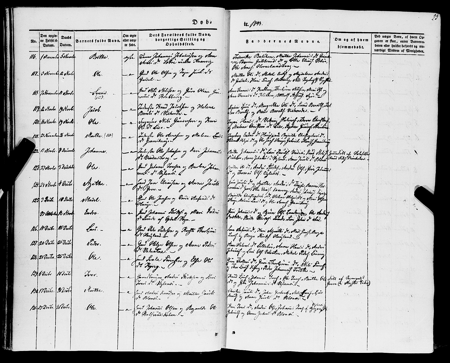 Stord sokneprestembete, SAB/A-78201/H/Haa: Parish register (official) no. A 7, 1841-1861, p. 23