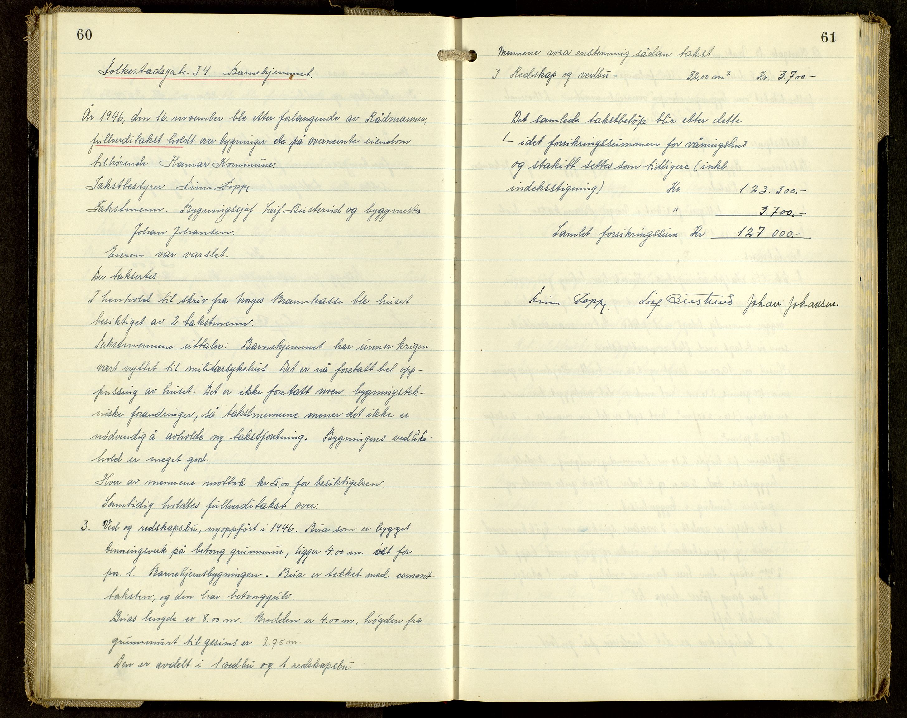 Norges Brannkasse, Hamar, AV/SAH-NBRANH-006/F/Fa/L0012: Branntakstprotokoll, 1946-1948, p. 60-61