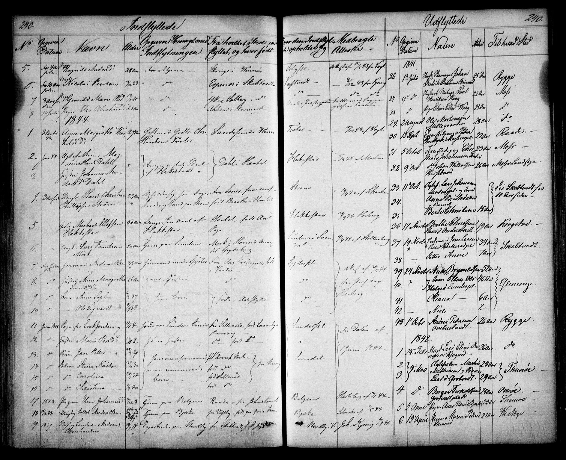 Våler prestekontor Kirkebøker, SAO/A-11083/F/Fa/L0006: Parish register (official) no. I 6, 1840-1861, p. 240