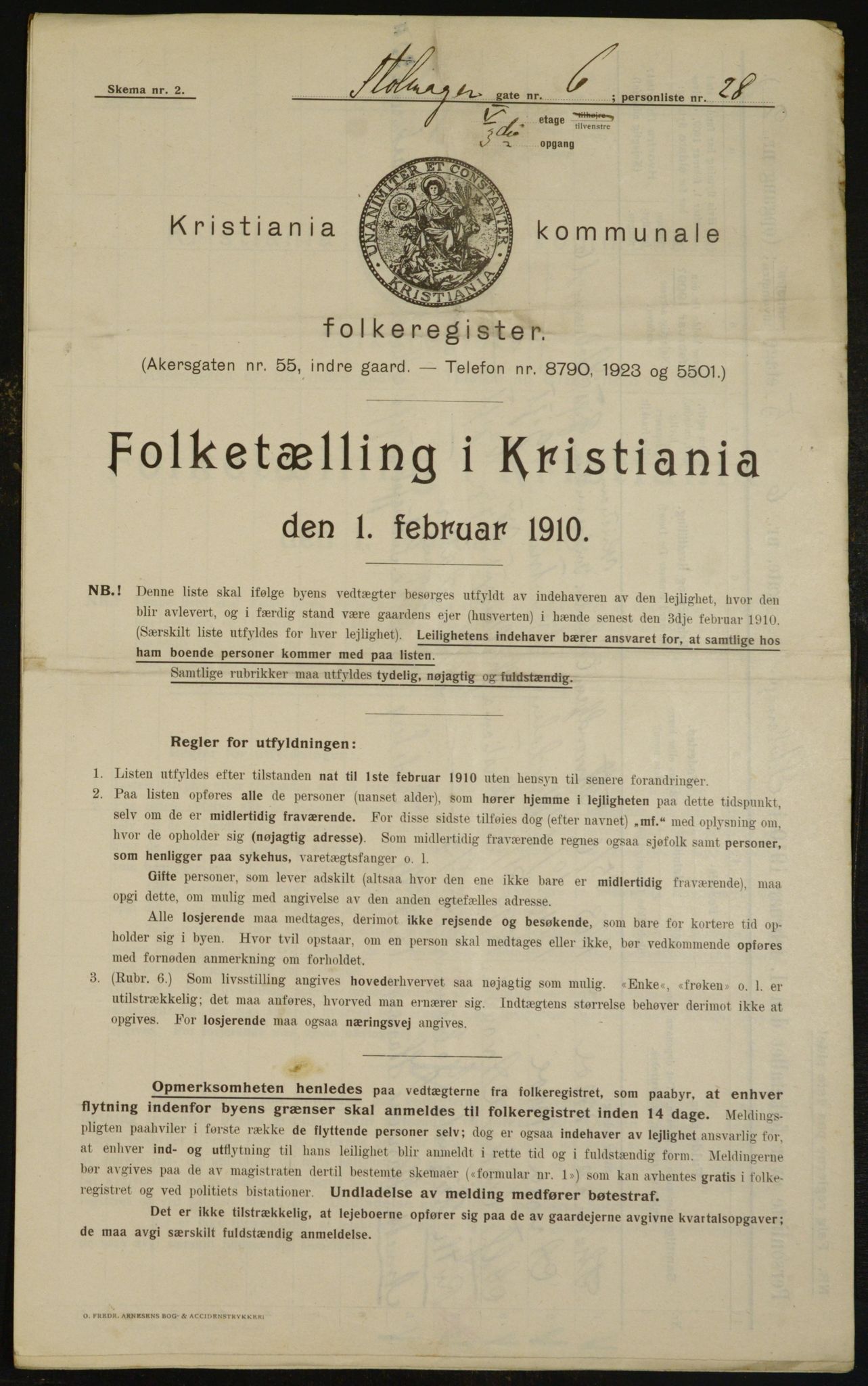 OBA, Municipal Census 1910 for Kristiania, 1910, p. 97511