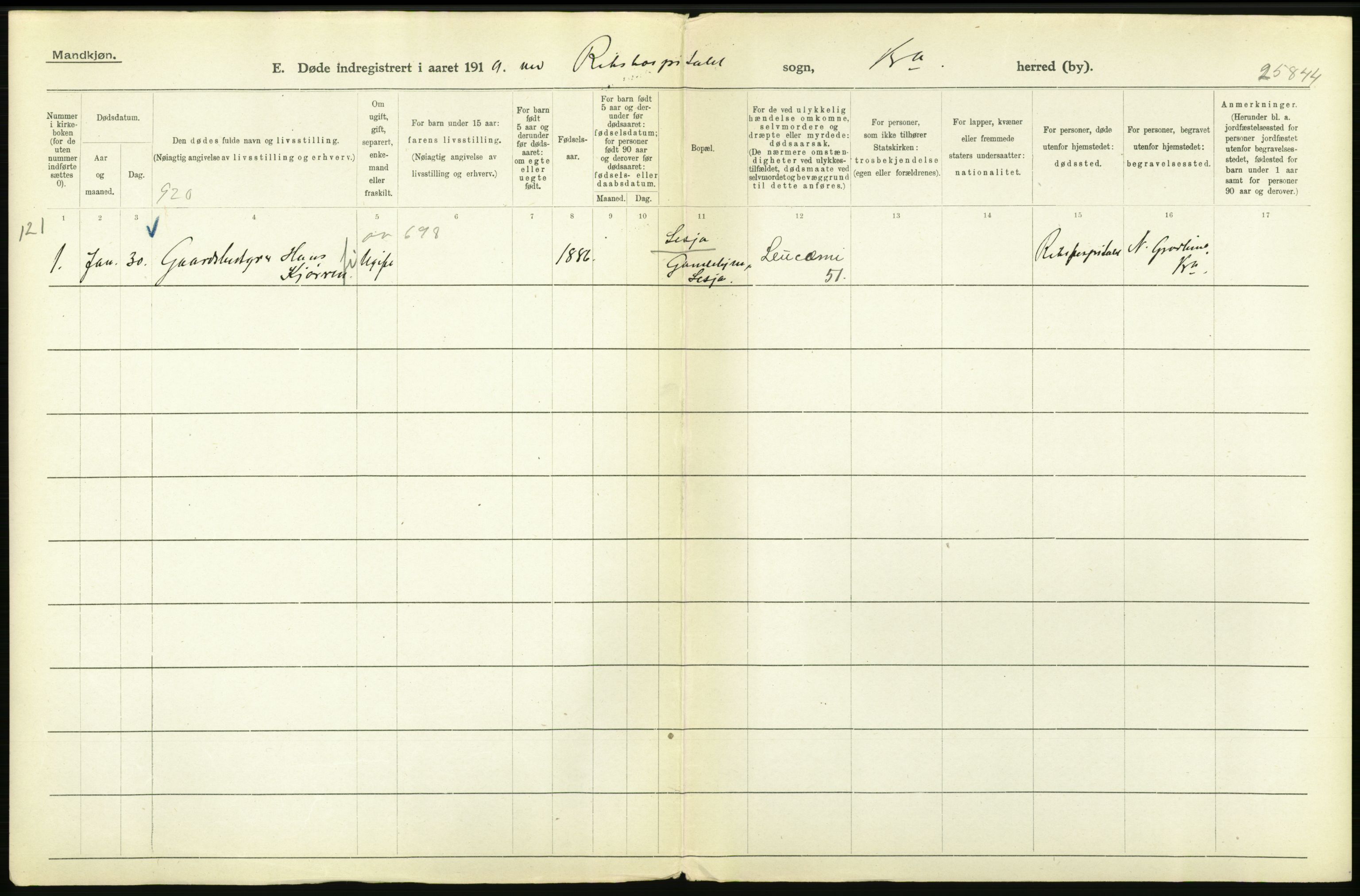 Statistisk sentralbyrå, Sosiodemografiske emner, Befolkning, AV/RA-S-2228/D/Df/Dfb/Dfbi/L0010: Kristiania: Døde, 1919, p. 562