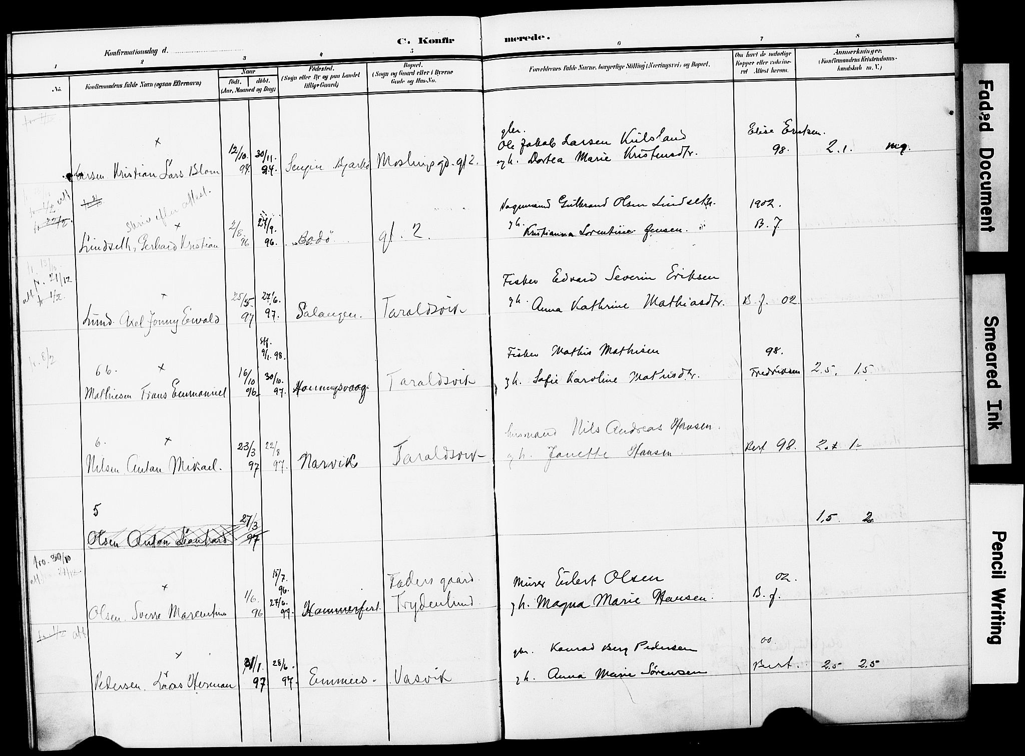 Ministerialprotokoller, klokkerbøker og fødselsregistre - Nordland, AV/SAT-A-1459/871/L0987: Parish register (official) no. 871A03, 1909-1914
