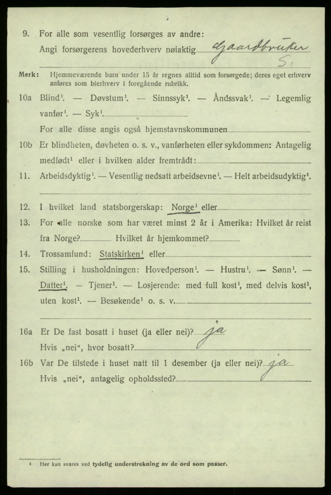 SAB, 1920 census for Manger, 1920, p. 4308