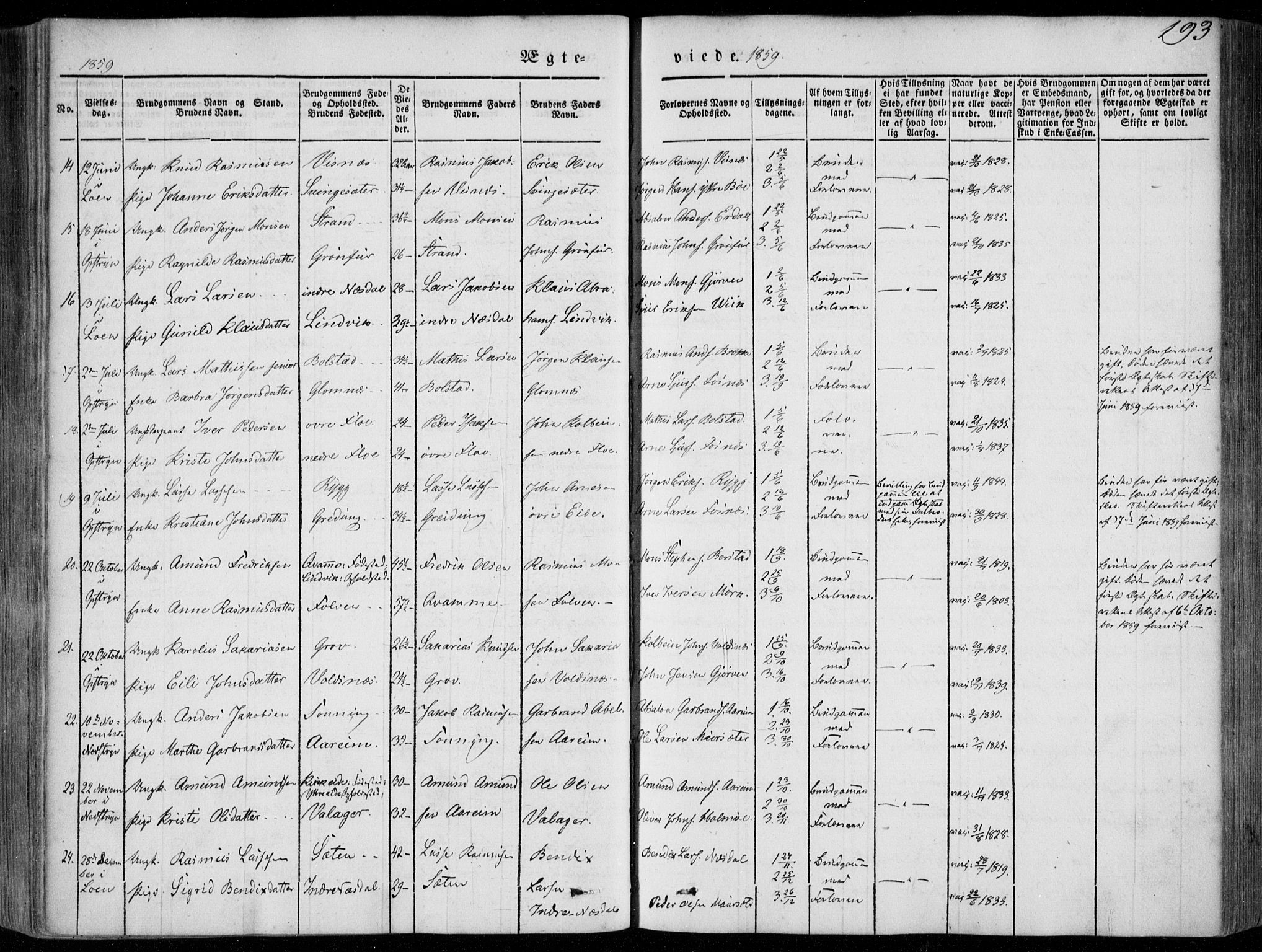 Stryn Sokneprestembete, AV/SAB-A-82501: Parish register (official) no. A 2, 1844-1861, p. 193