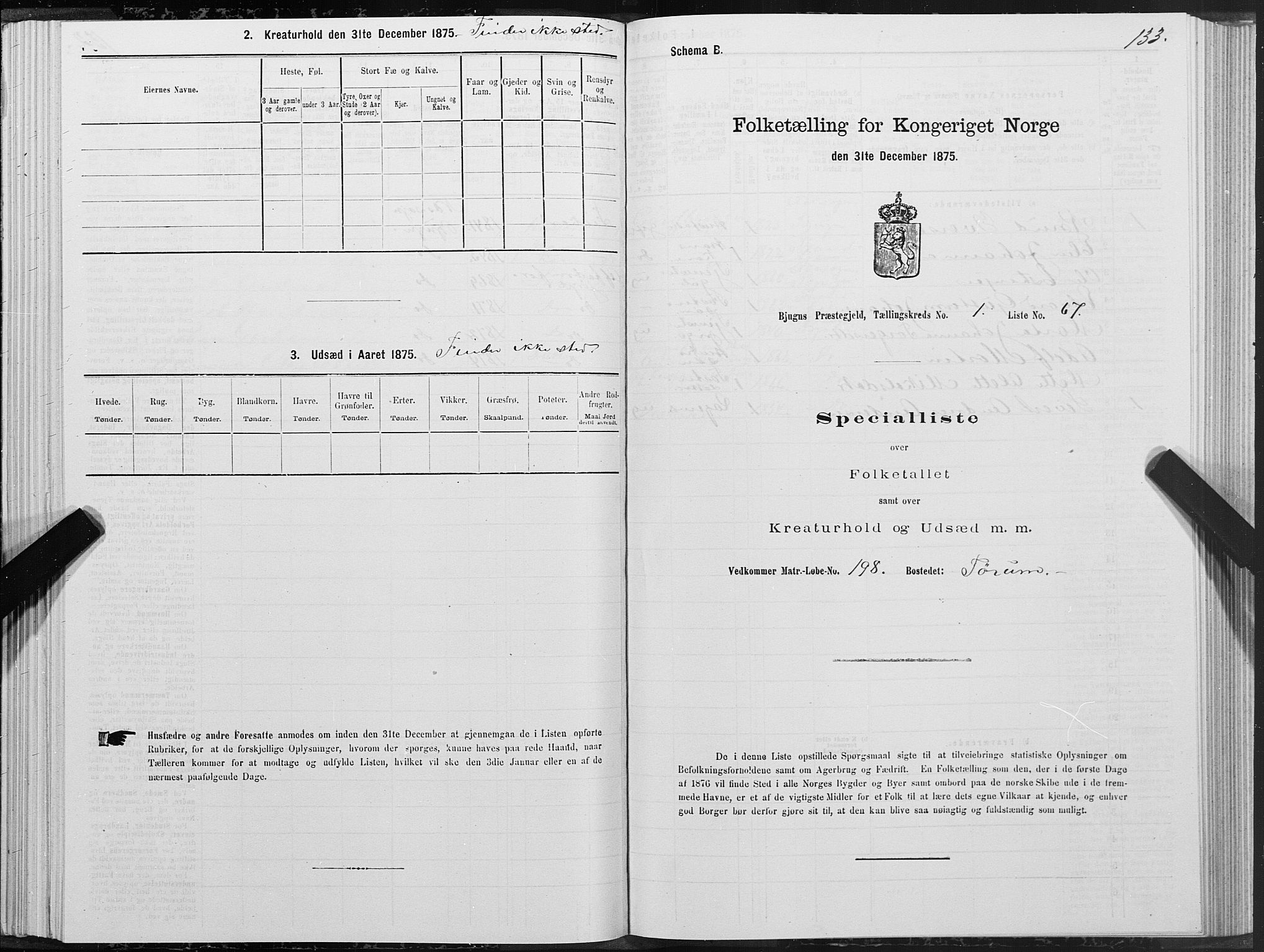 SAT, 1875 census for 1627P Bjugn, 1875, p. 1133