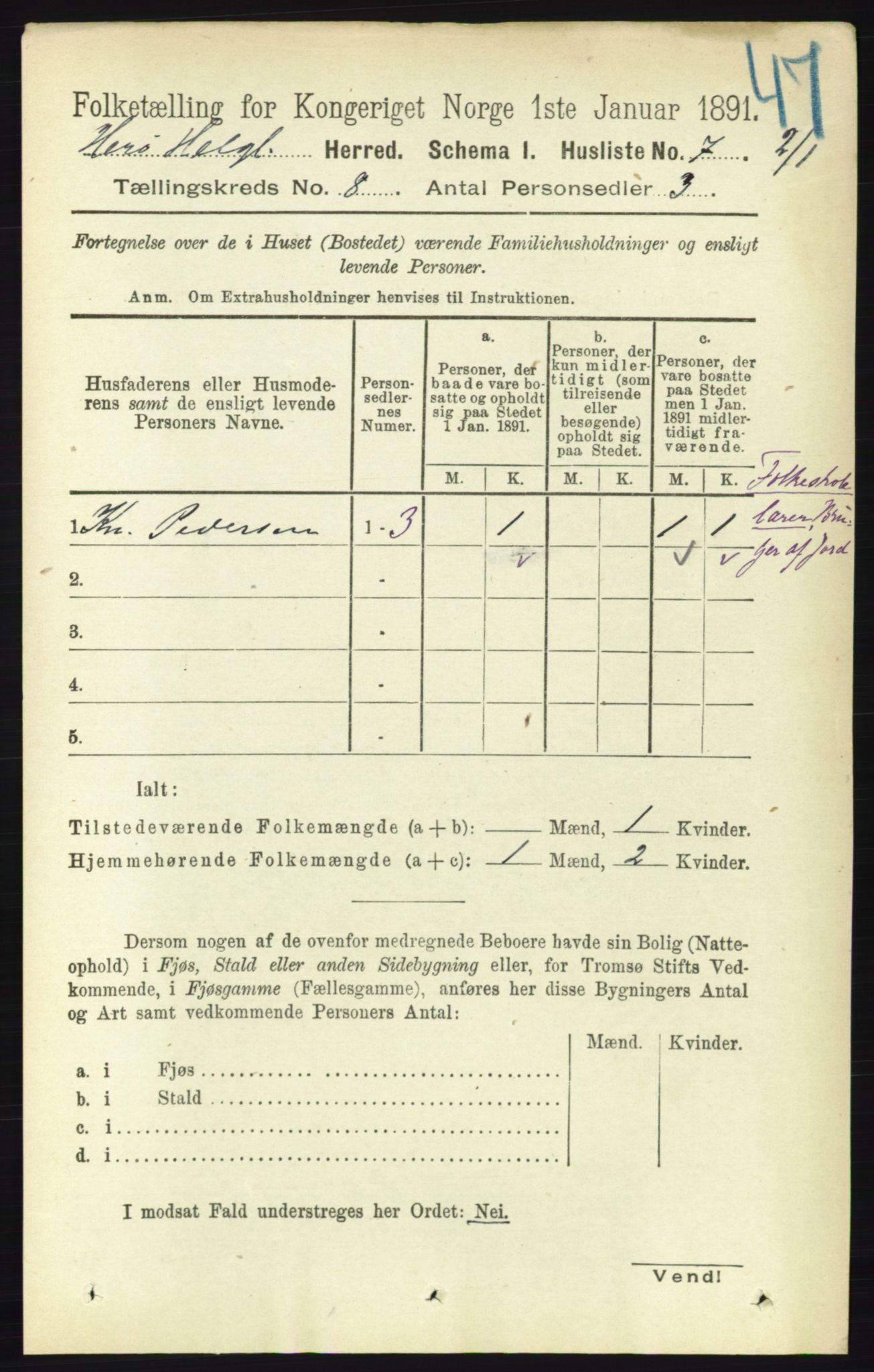 RA, 1891 census for 1818 Herøy, 1891, p. 2460