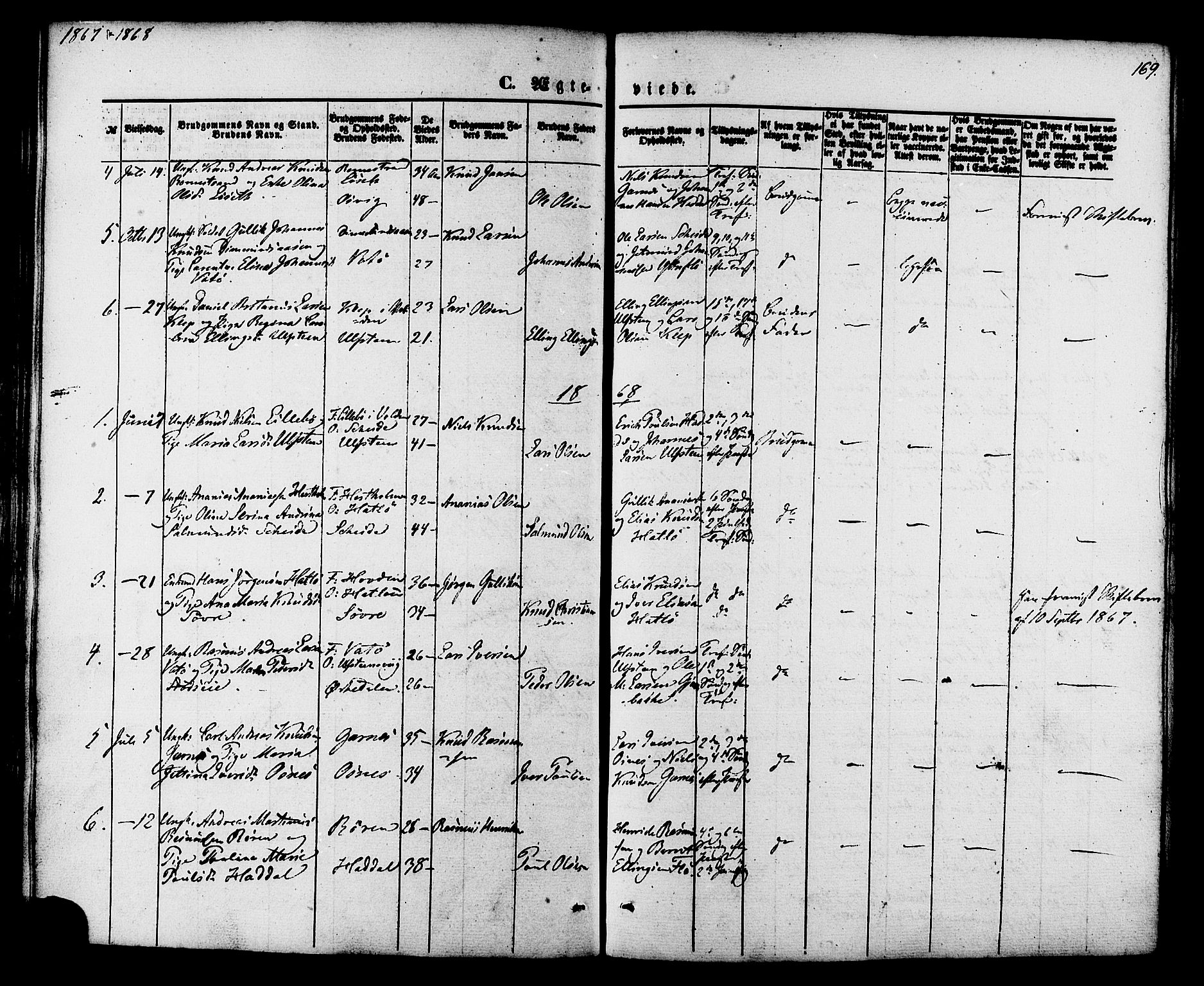 Ministerialprotokoller, klokkerbøker og fødselsregistre - Møre og Romsdal, AV/SAT-A-1454/509/L0105: Parish register (official) no. 509A03, 1848-1882, p. 169