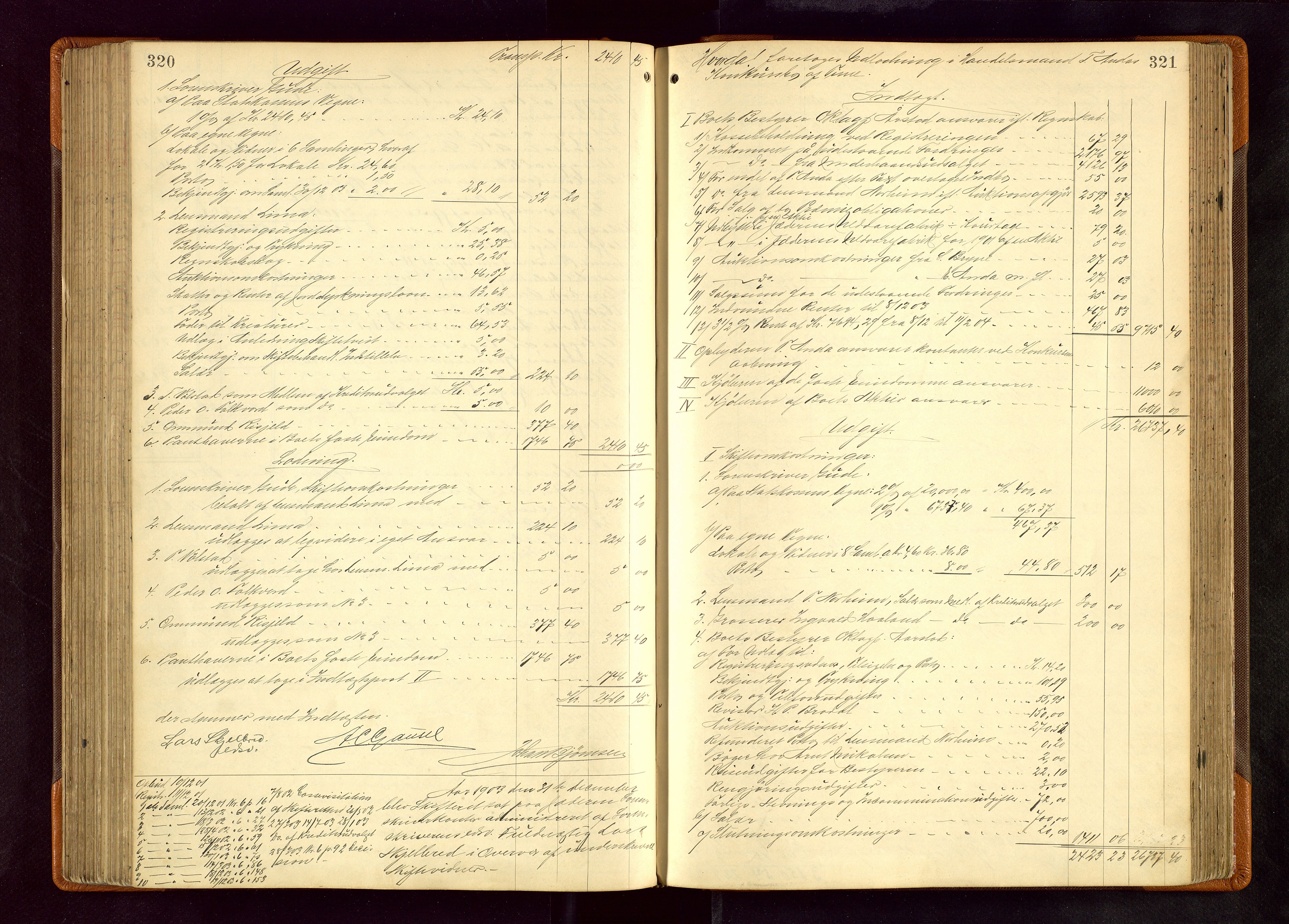 Jæren sorenskriveri, AV/SAST-A-100310/01/5/50/50BB/L0006: SKIFTEUTLODNINGSPROTOKOLL, 1900-1907, p. 320-321