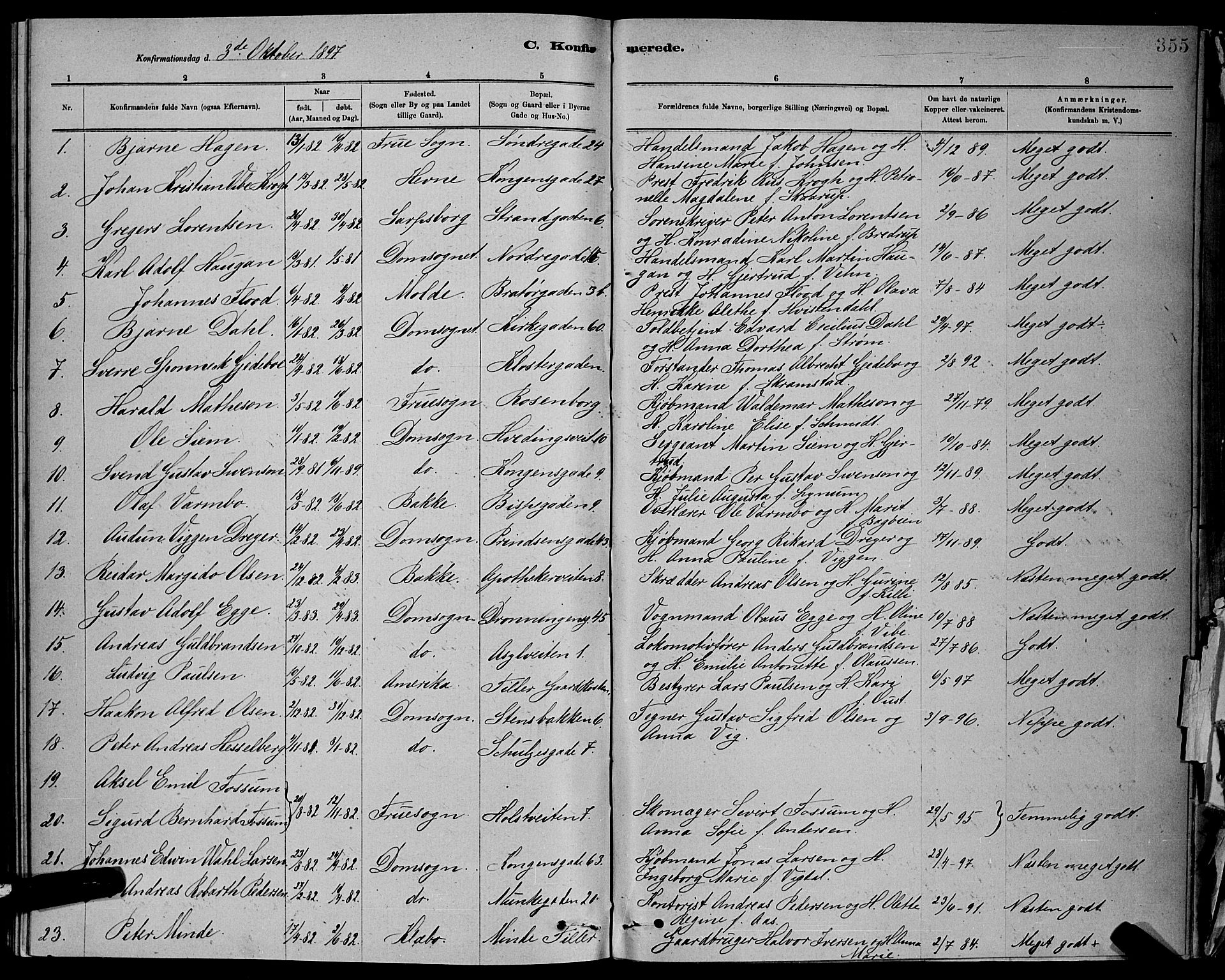 Ministerialprotokoller, klokkerbøker og fødselsregistre - Sør-Trøndelag, AV/SAT-A-1456/601/L0092: Parish register (copy) no. 601C10, 1884-1897, p. 355